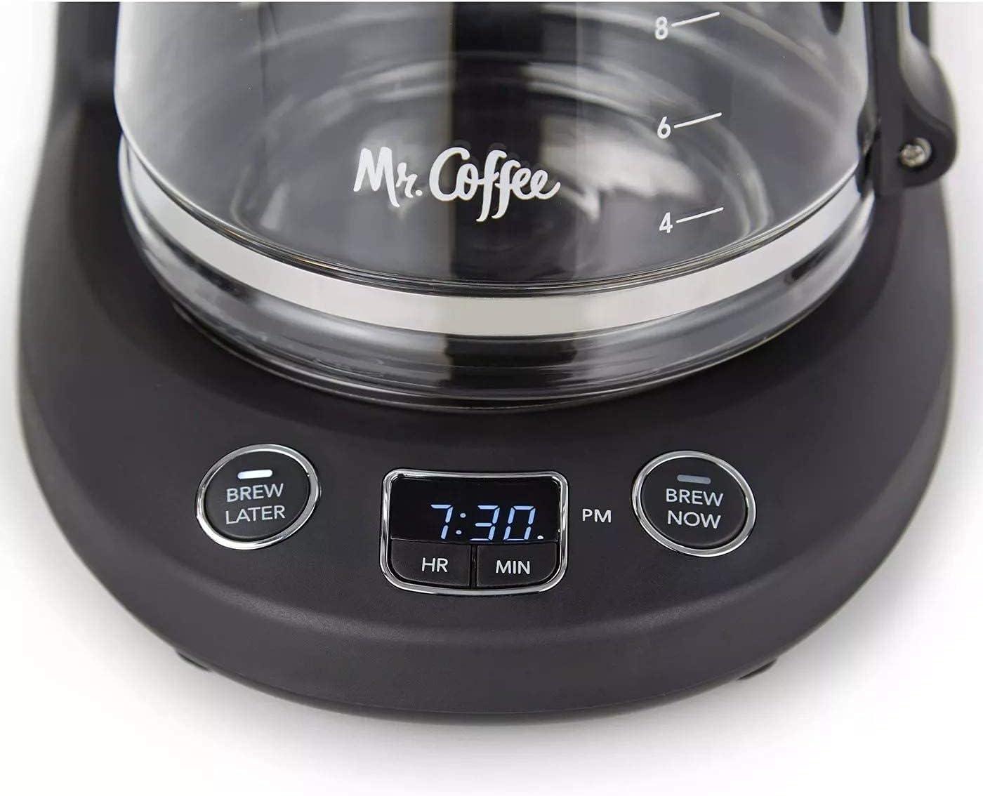 Mr. Coffee 12-Cup Programmable Coffeemaker, Brew Now or Later, Black