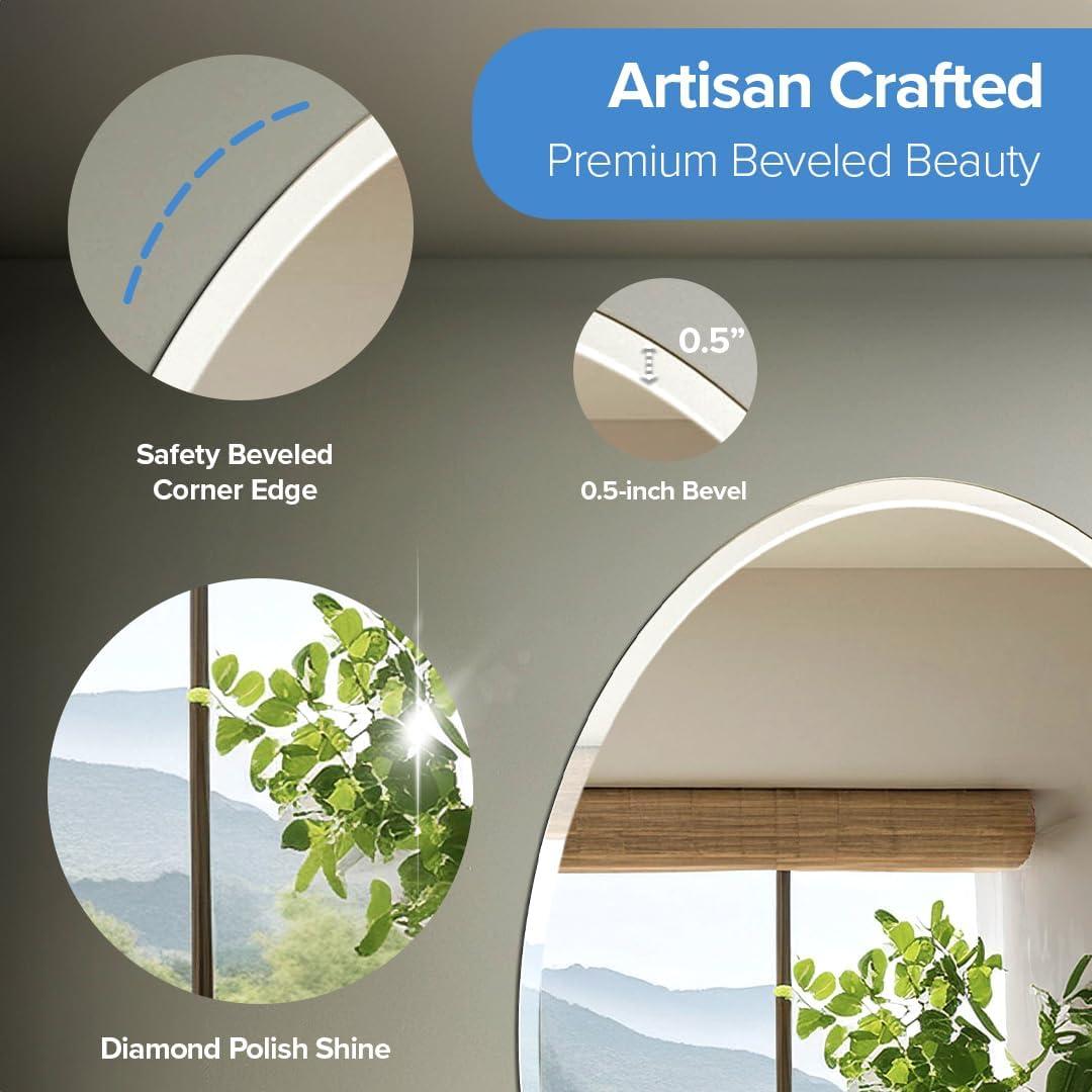 Flush Mount 26.5"H Frameless Oval Mirror