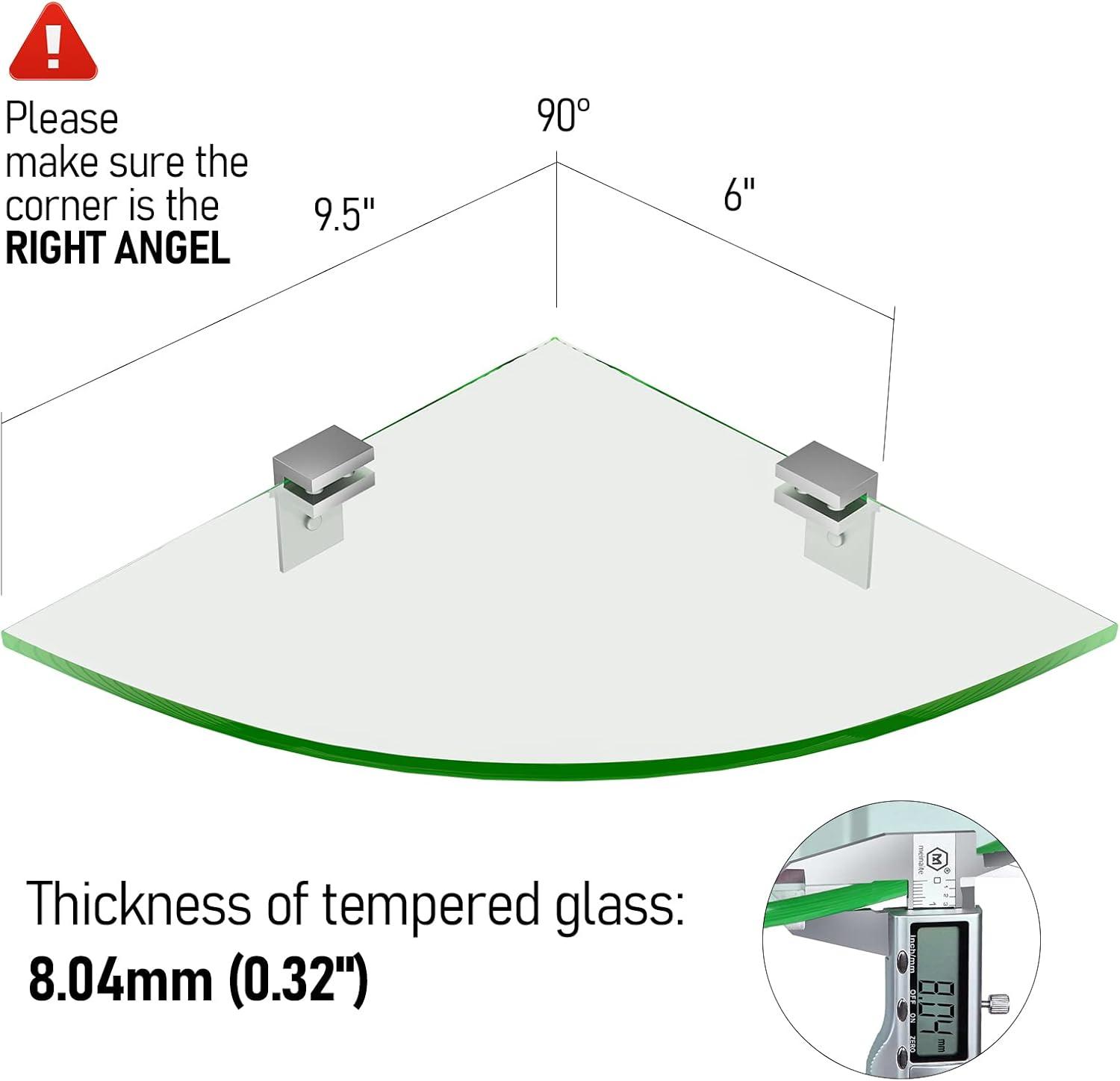 GeekDigg Glass Shelf Shower Caddie, 2-Pack Clear