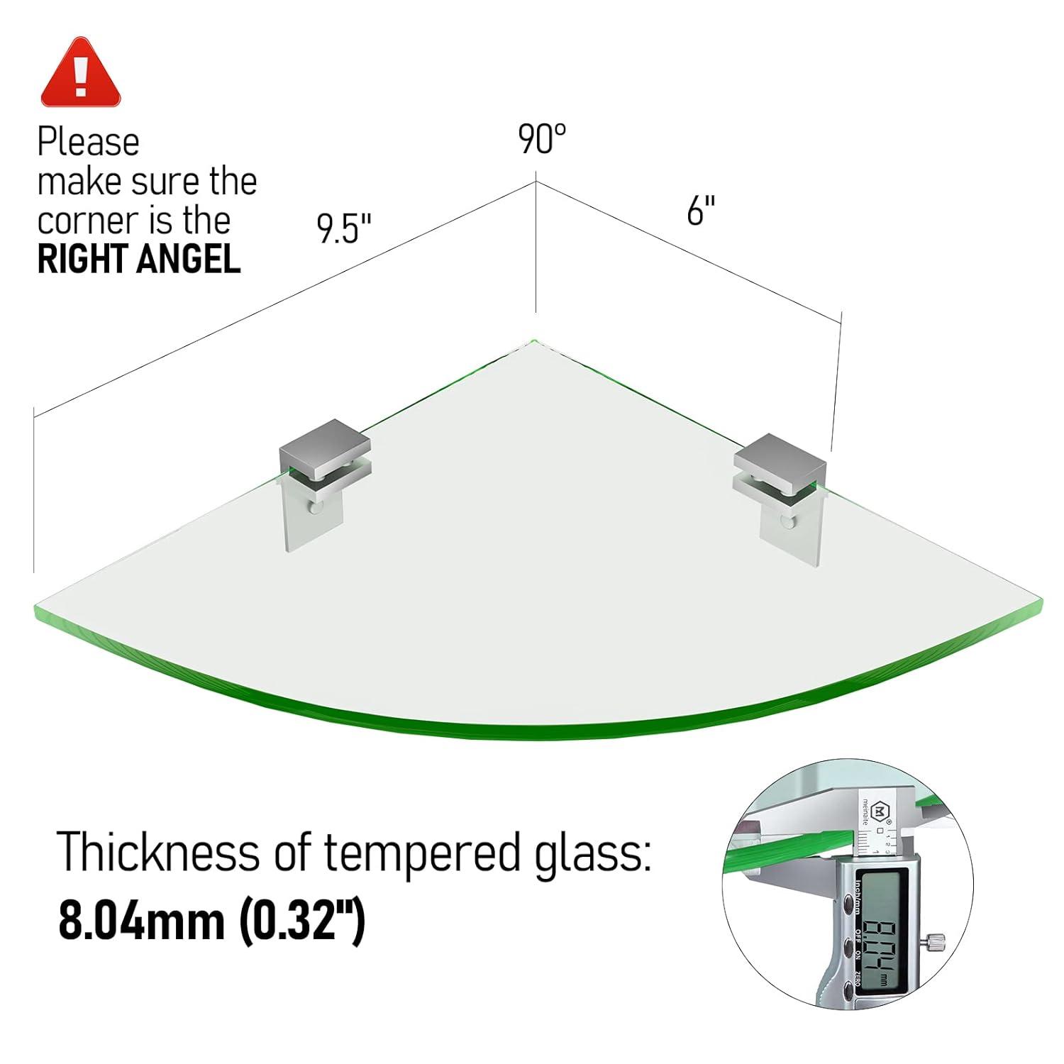 GeekDigg Glass Shelf Shower Caddie, 2-Pack Clear