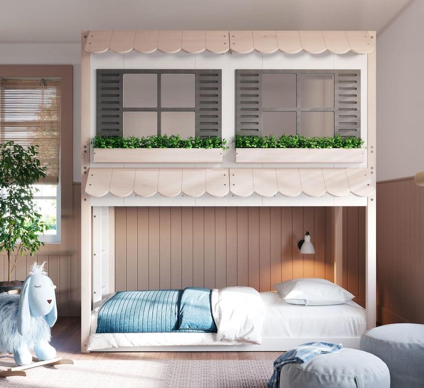 Child Craft Play House Twin Over Twin Standard Bunk Bed