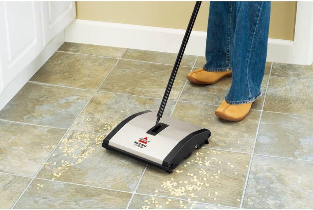 Natural Sweep Lightweight Carpet and Floor Sweeper with Nylon Bristles