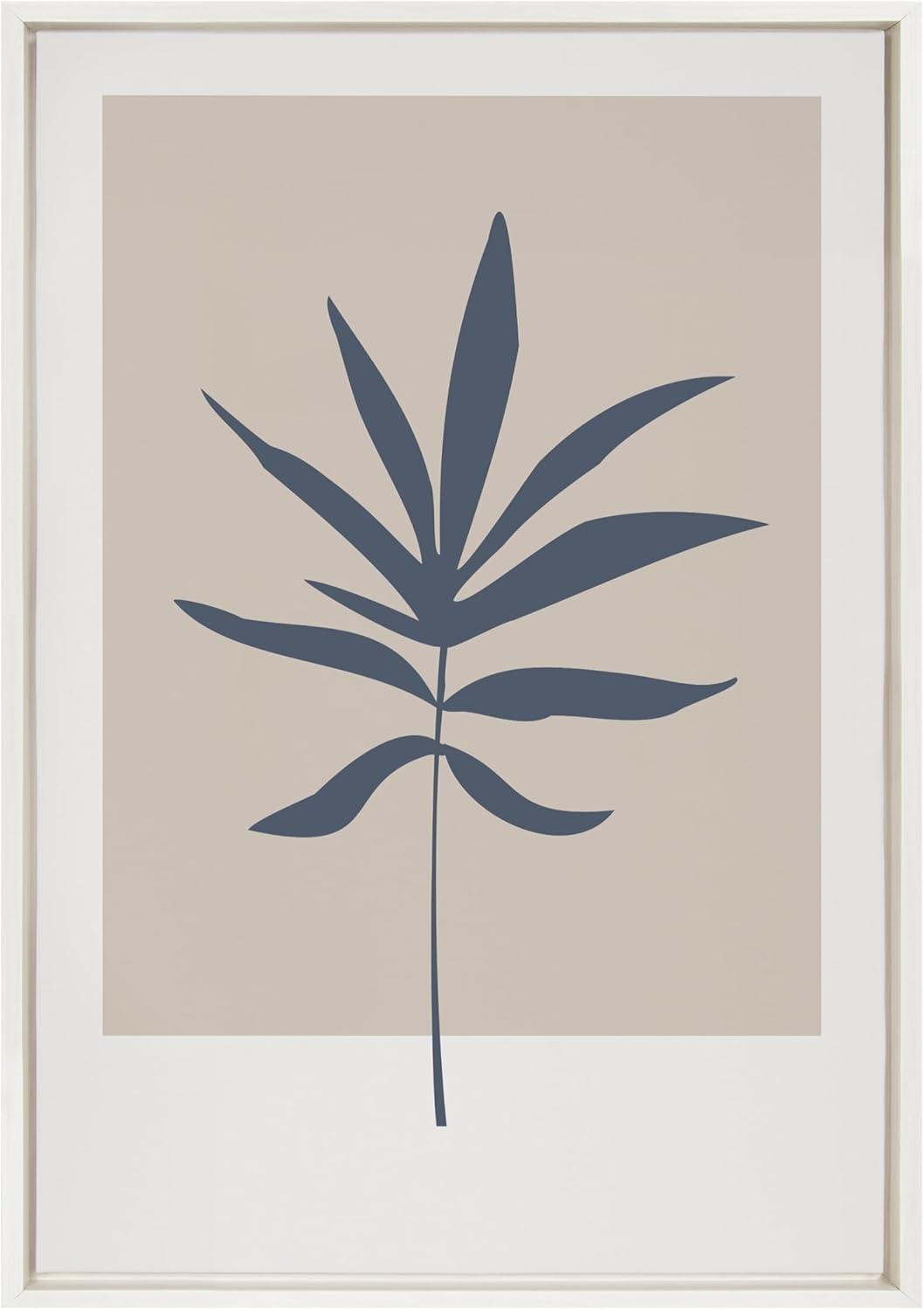 Kate & Laurel All Things Decor 23"x33" Sylvie Muted Colorblock Botanical Leaf Framed Wall Art by The Creative Bunch Studio White