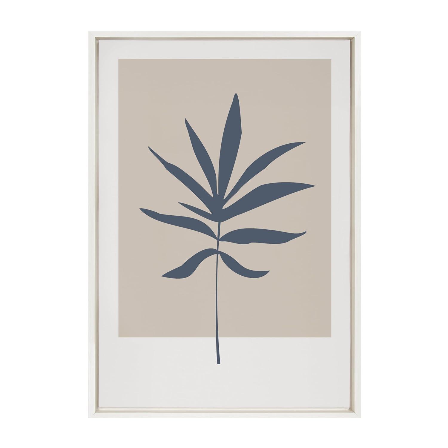 Kate & Laurel All Things Decor 23"x33" Sylvie Muted Colorblock Botanical Leaf Framed Wall Art by The Creative Bunch Studio White