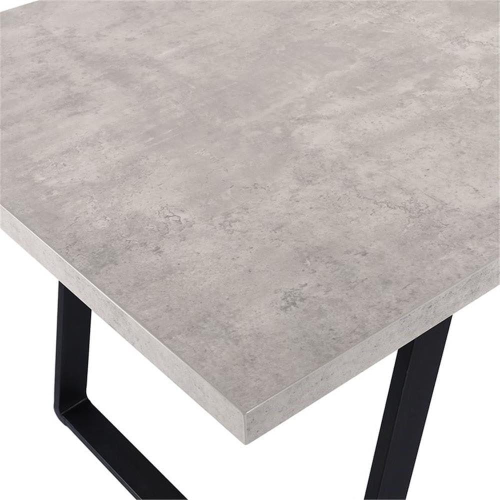 Armen Living Coronado Wood & Metal Dining Table in Cement Gray/Black