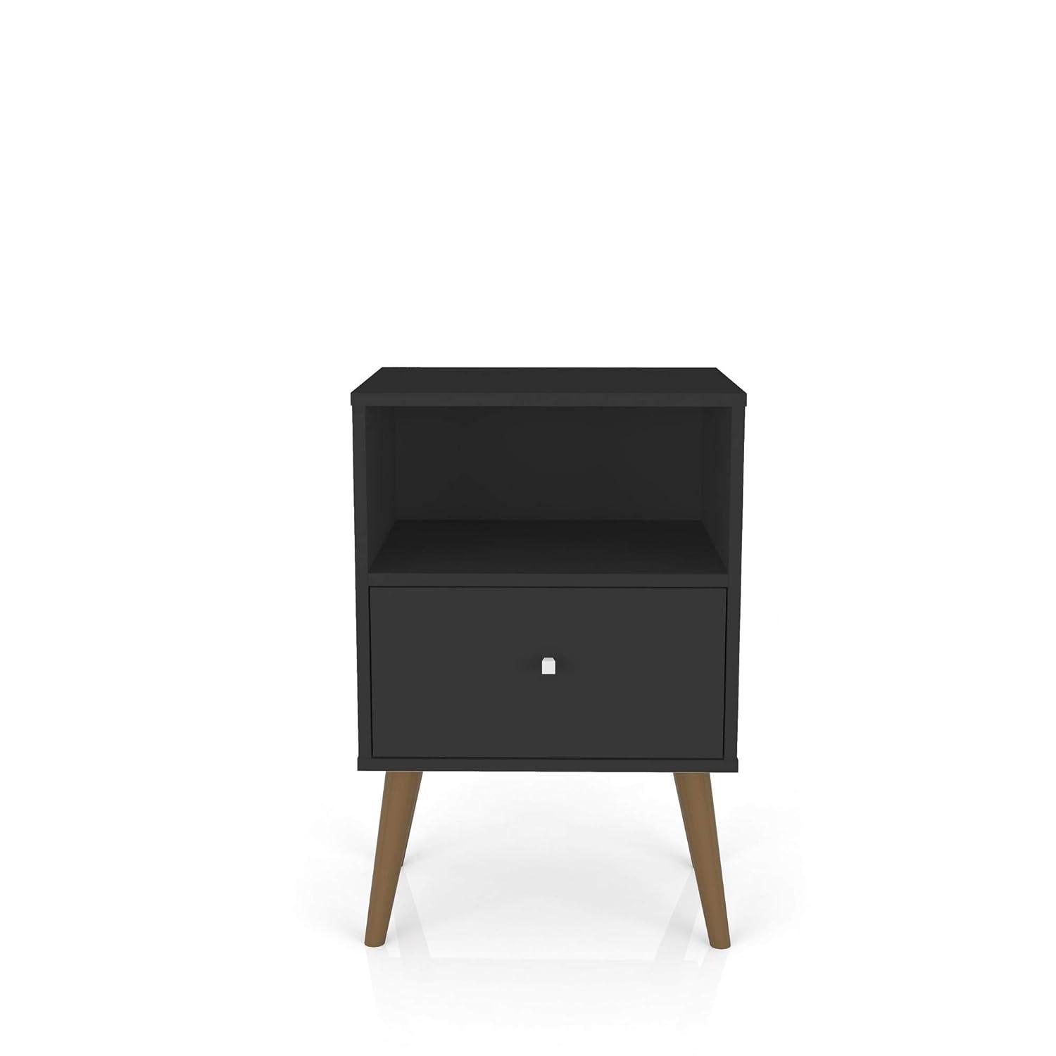 Liberty 1.0 Mid Century Modern Nightstand Black - Manhattan Comfort