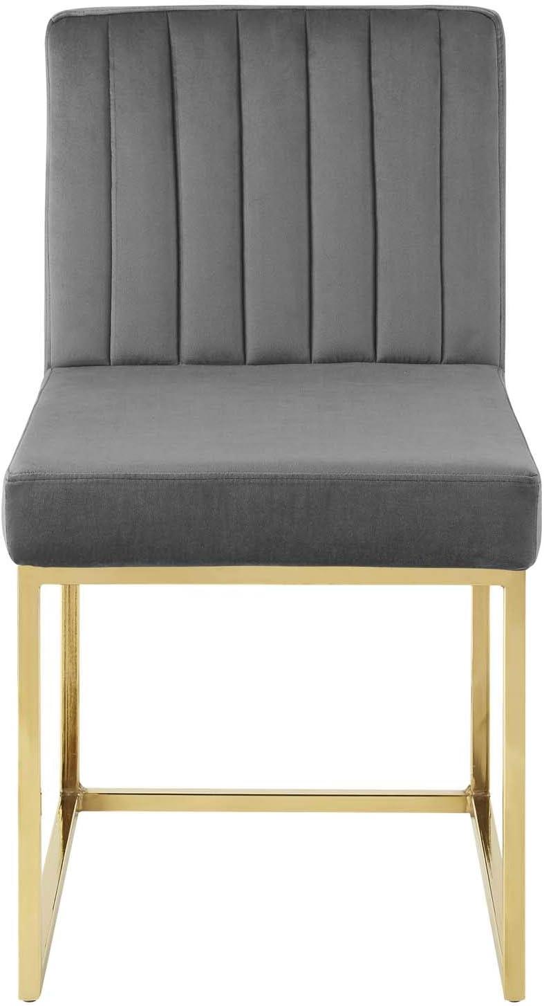 Modway Carriage Channel Tufted Sled Base Performance Velvet Dining Chair