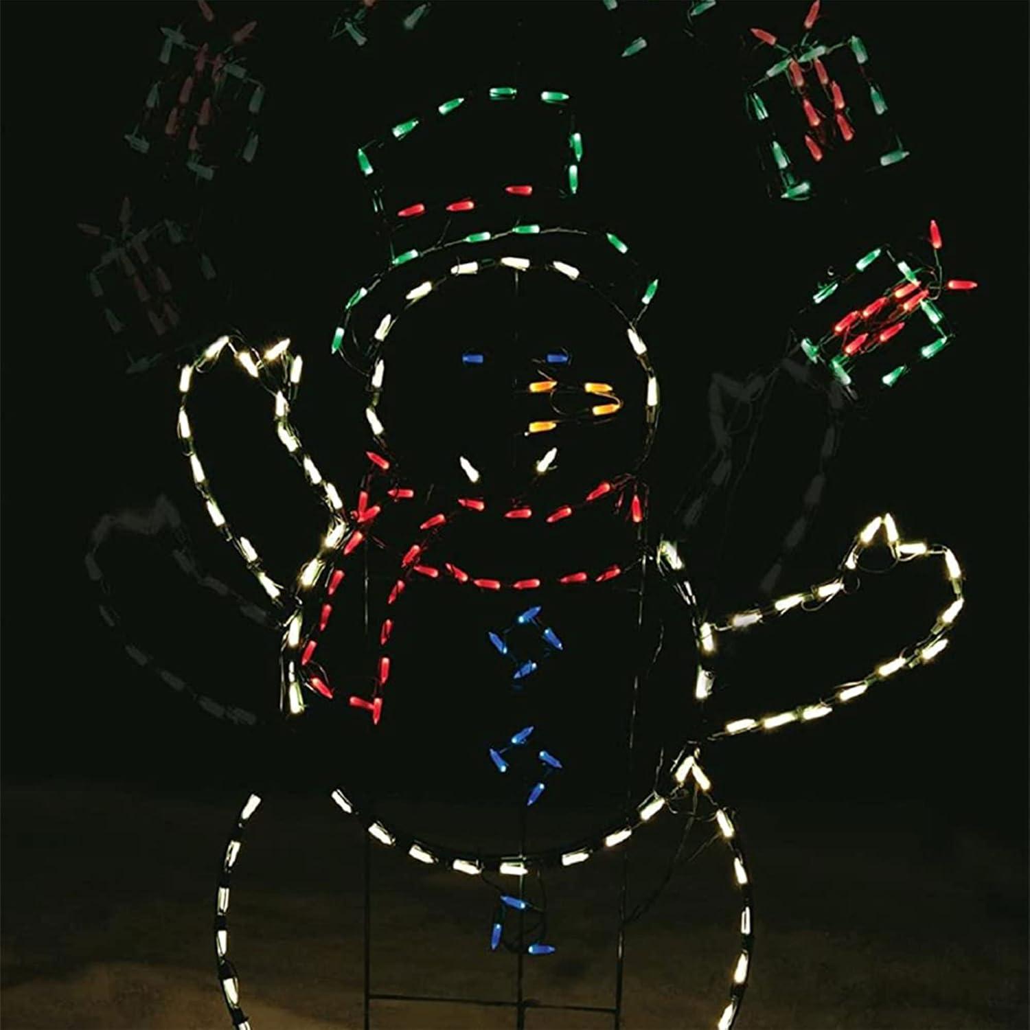 ProductWorks Pro-Line LED AnimotionYard Decoration Outdoor Indoor Holiday Lawn Ornament Decoration with Lights and Stakes