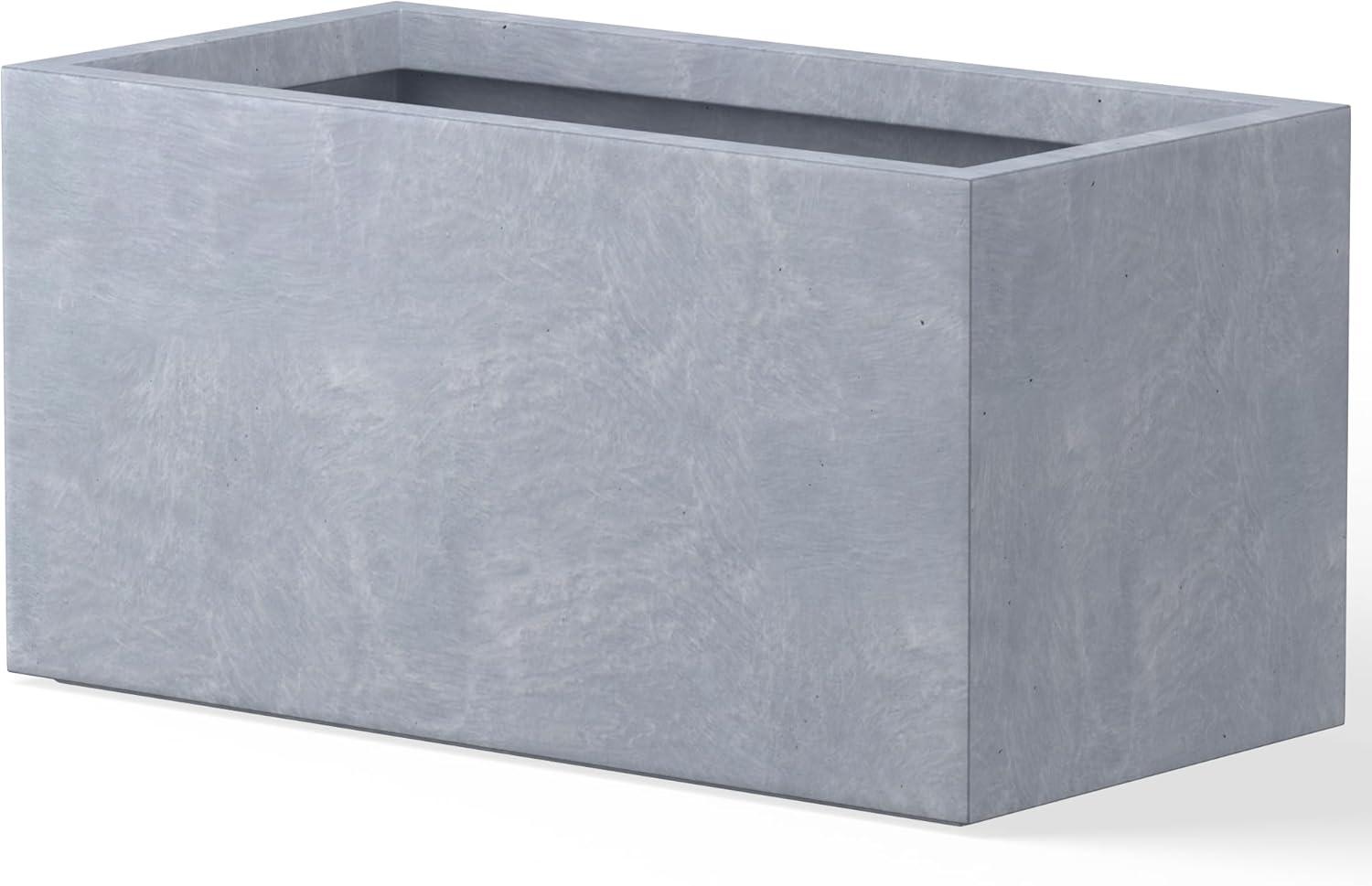 Rosemead Home & Garden, Inc. 12" x 23" Rectangular  Kante Lightweight Modern Outdoor Planter Slate Gray