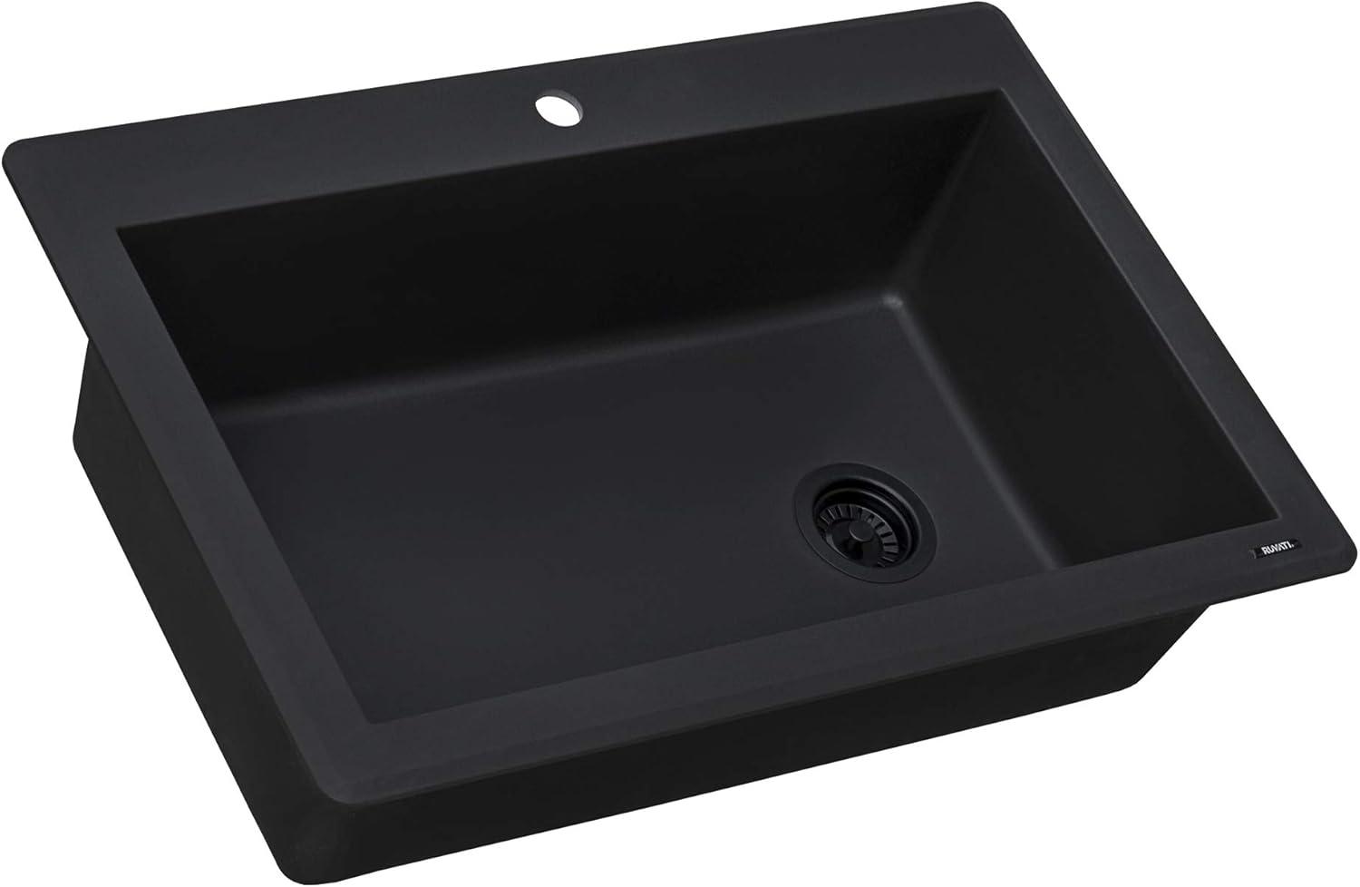 Ruvati 33 x 22 inch epiGranite Topmount Granite Composite Single Bowl Kitchen Sink