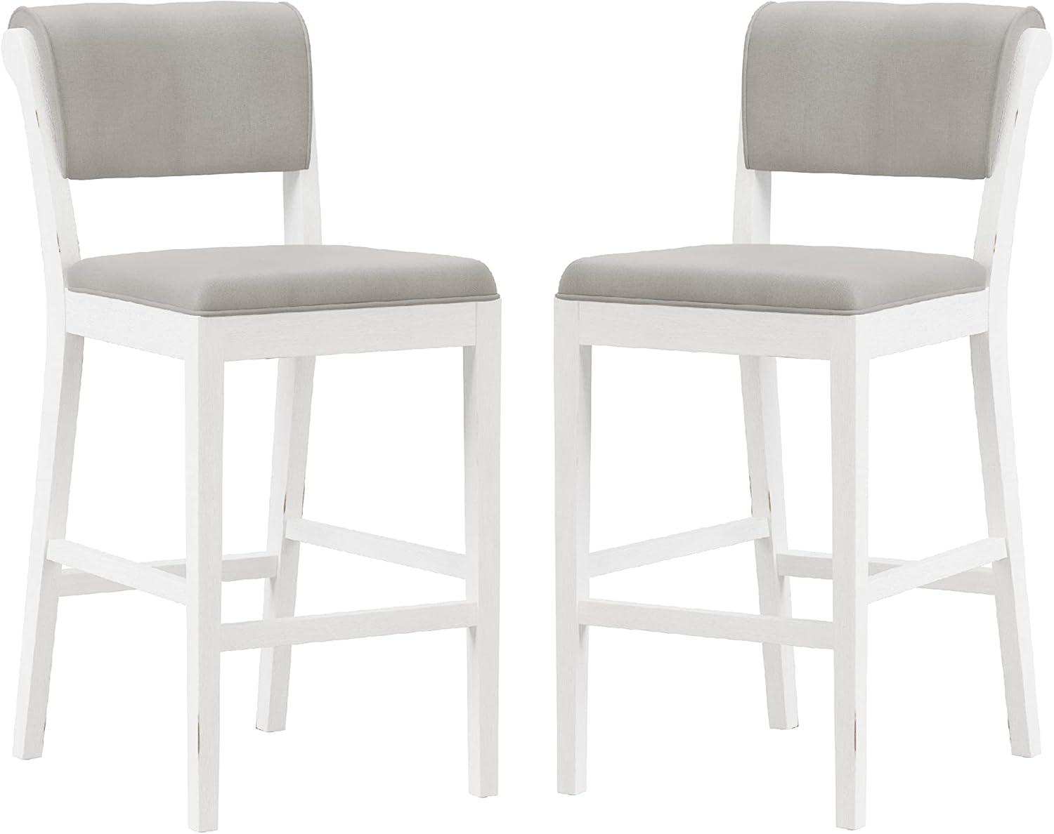 Clarion Wood and Upholstered Panel Back Counter Height Stool Sea White - Hillsdale Furniture