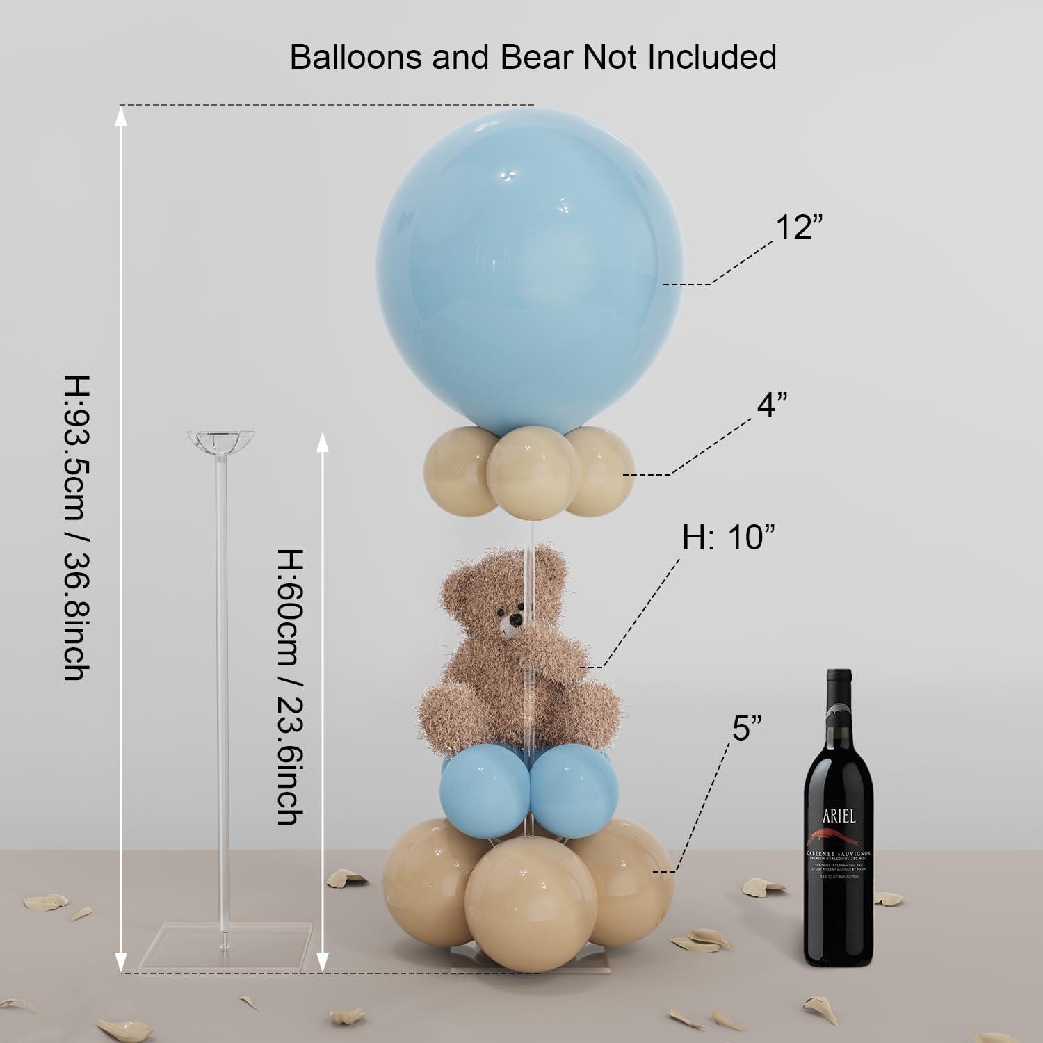 Clear Acrylic Tabletop Balloon Stand Kit, 23.6 Inch, 10 Pack