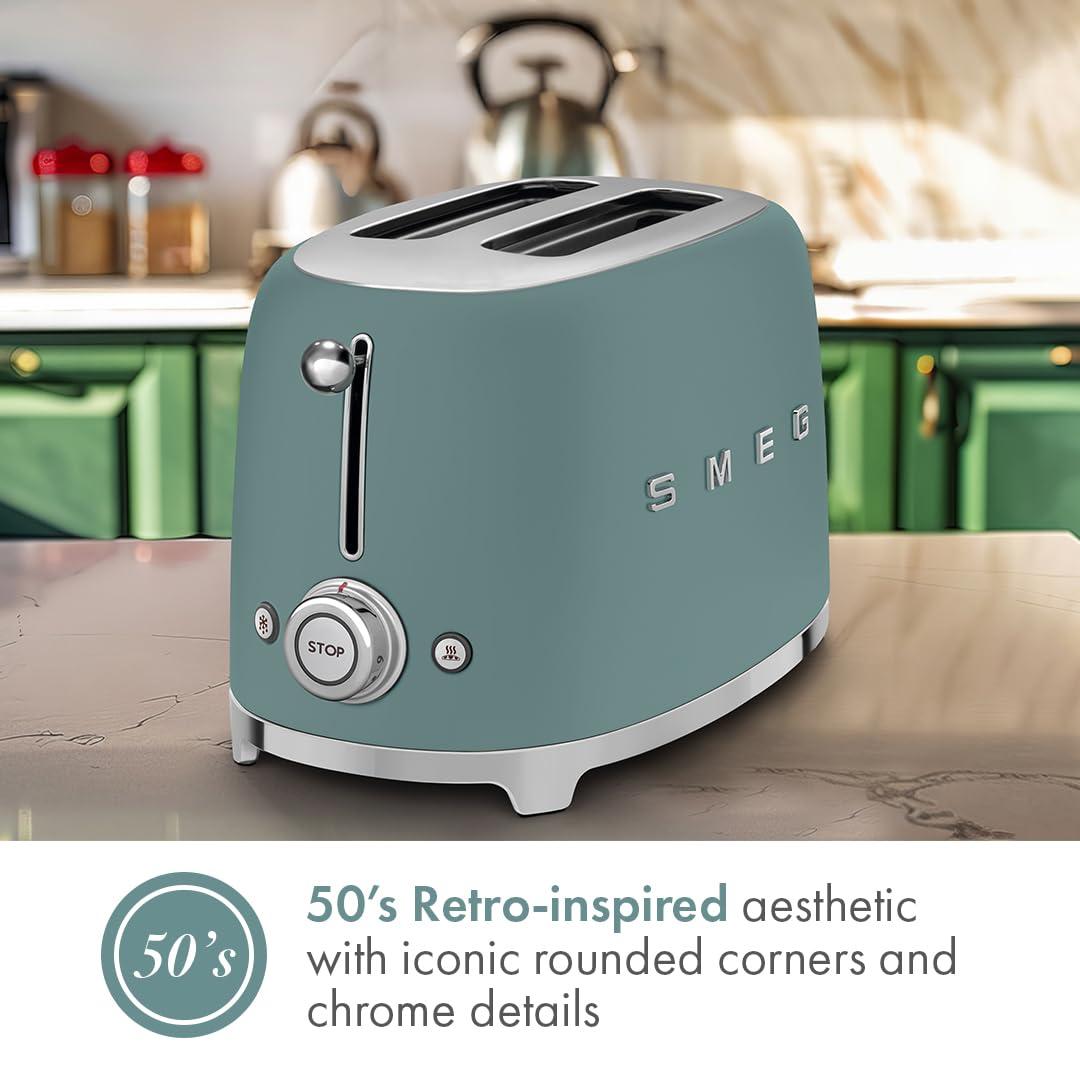 SMEG Matte Jade Green 2-Slice Retro Toaster