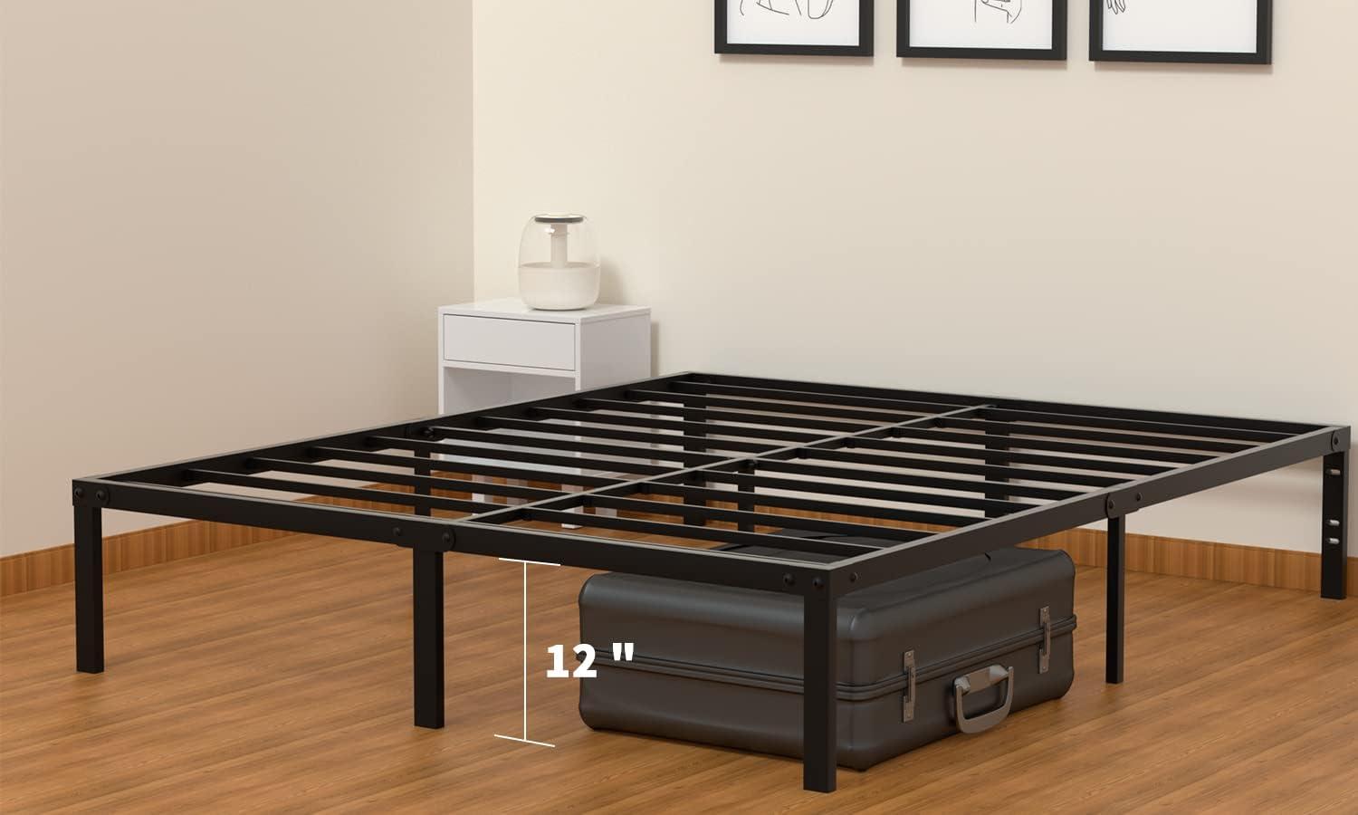 Mavesmog 14 inches Twin Size Bed Frames, Metal Twin Size Modern Mattress Platform Metal Bed Frame