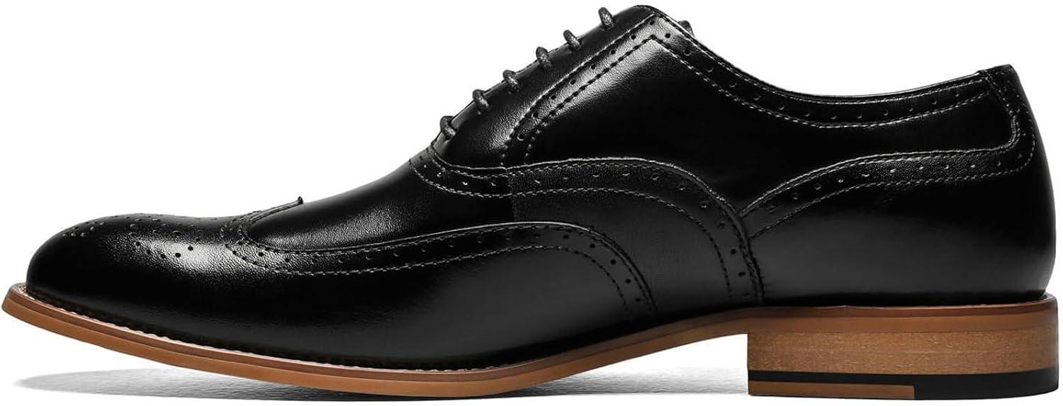 Men's Black Genuine Leather Lace-up Formal Oxford Shoes