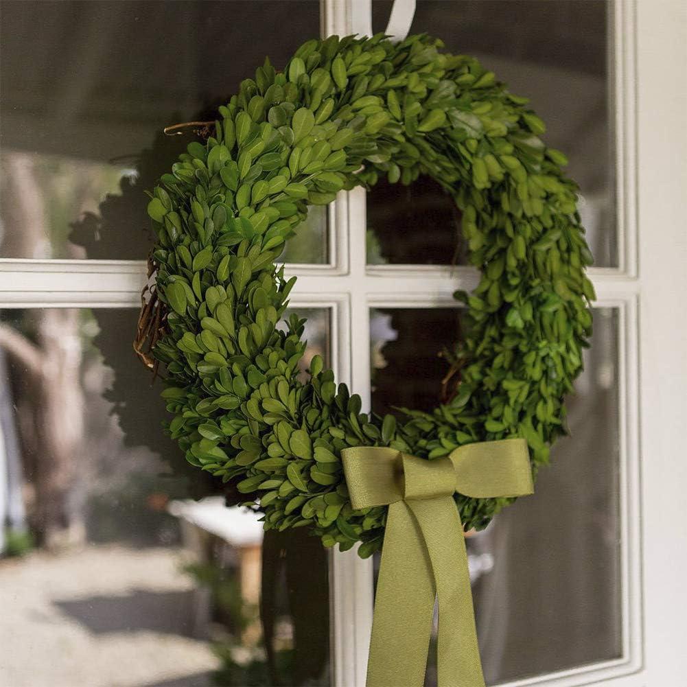 Boxwood Wreath 10 inch Preserved Nature Boxwood Wreath Home Decor Stay Fresh for Years Thanksgiving, Christmas Rustic Farmhouse Holiday Home Decor, Green