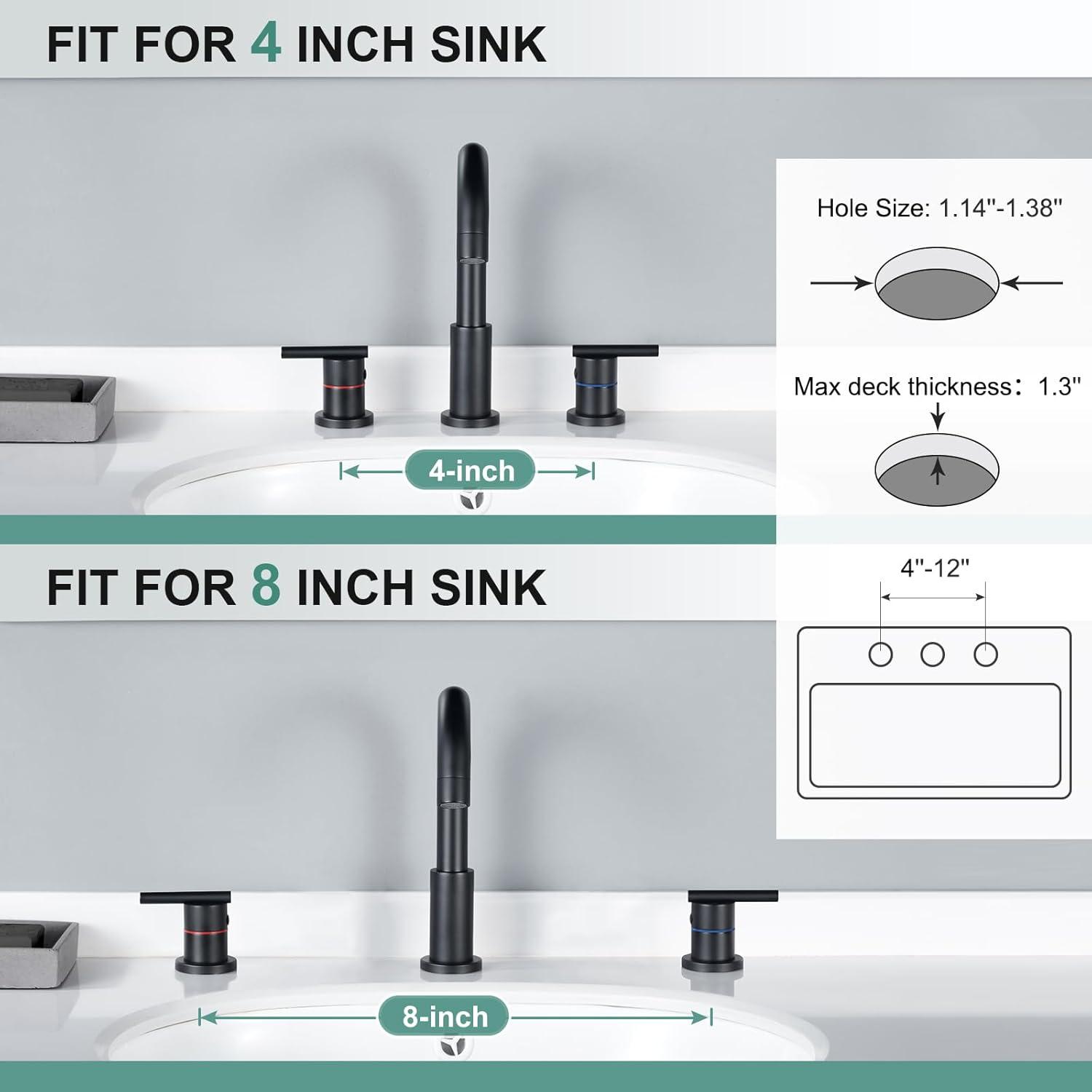 iVIGA VBA90B Bathroom Faucet 3 Hole With 360° Swivel Spout And 2 Handle Design