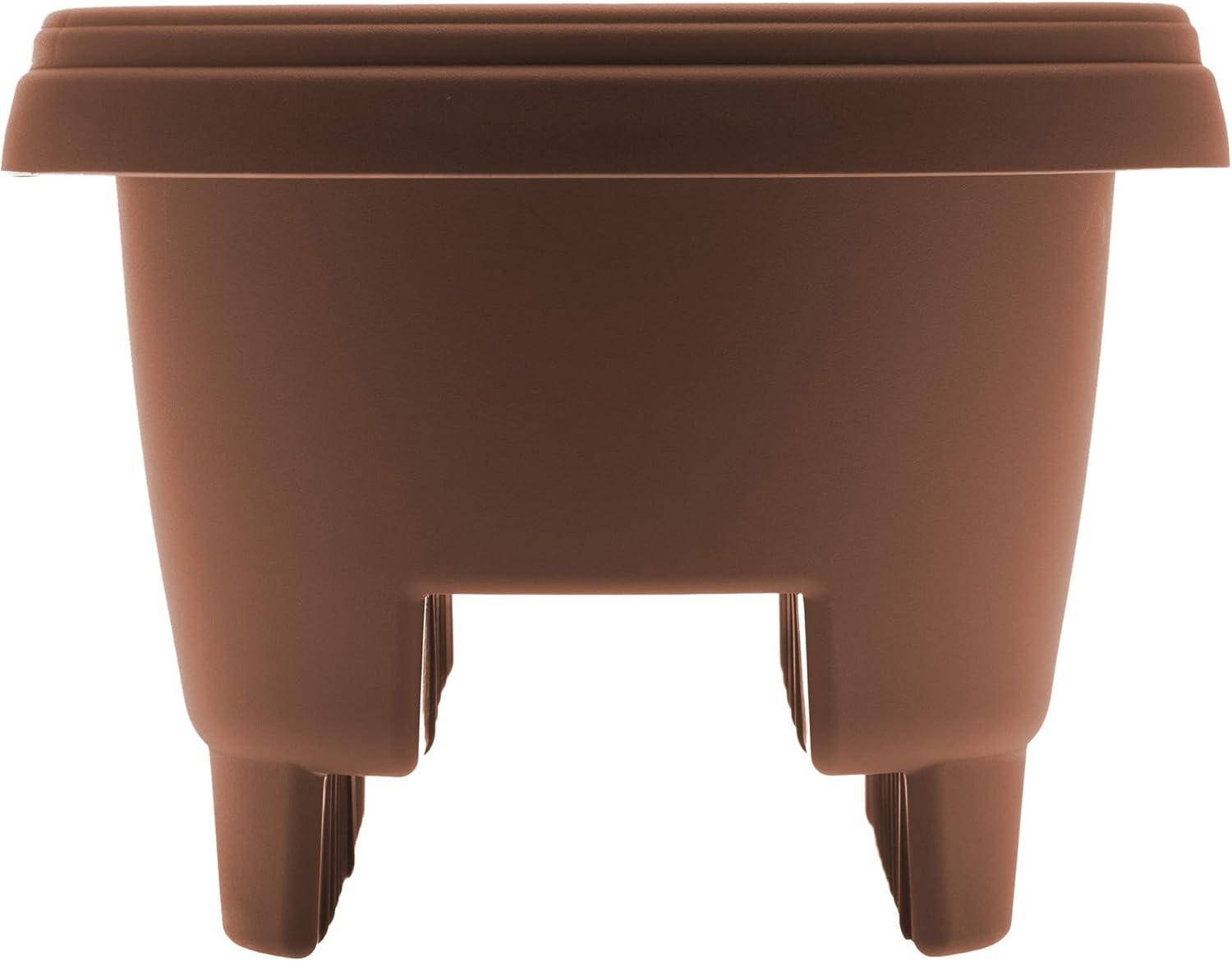 Bloem Round Deck Rail Planter 12 in.-Chocolate