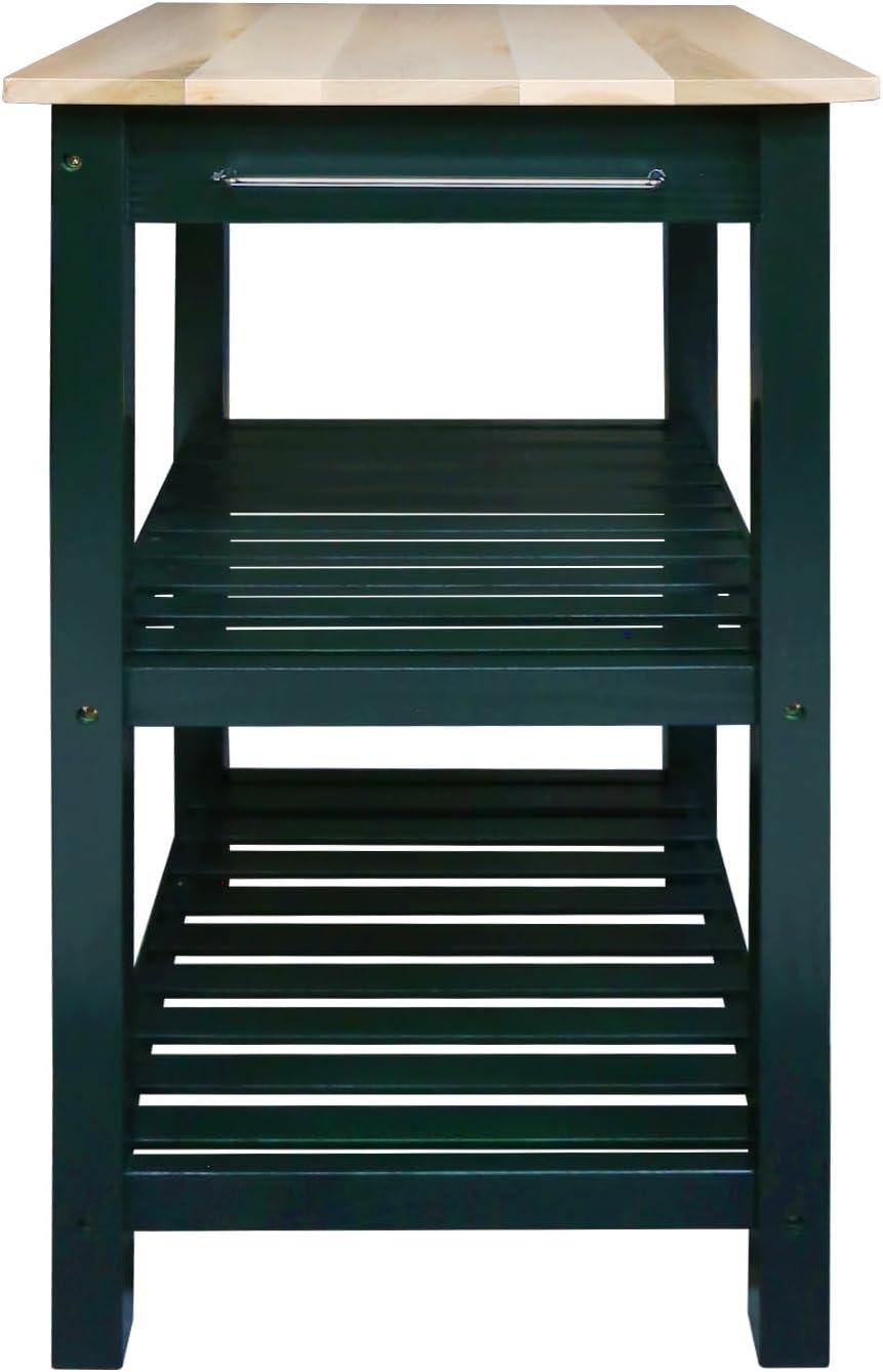 Sunrise Kitchen Island with Solid Wood Top, Hunter Green