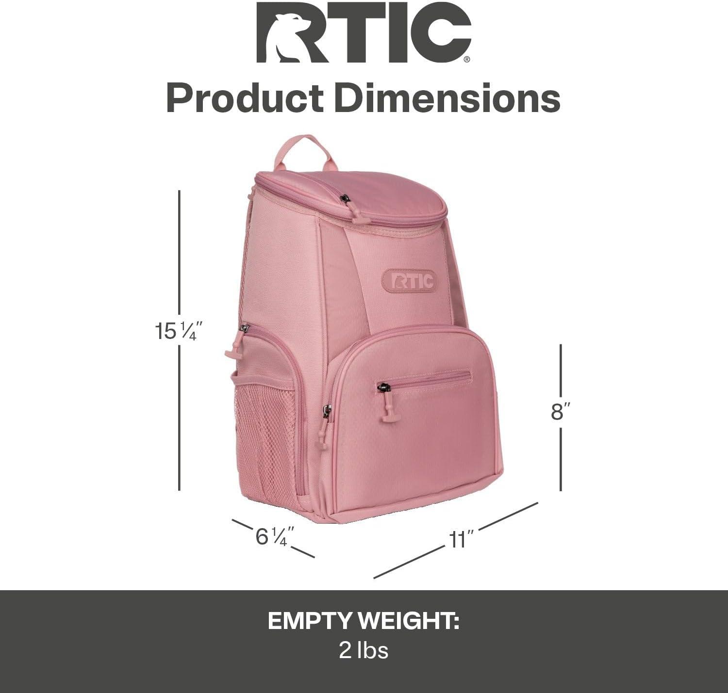 RTIC 15 Can Lightweight Backpack Insulated Cooler, 10 Qt, Storage Pockets, Black