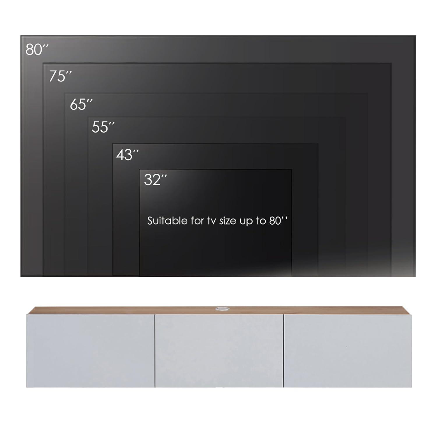 Atelier Mobili Floating TV Stand TV Stand up to 75 inch TV Floating TV Stand Wall Mounted Floating Entertainment Center TV Stands