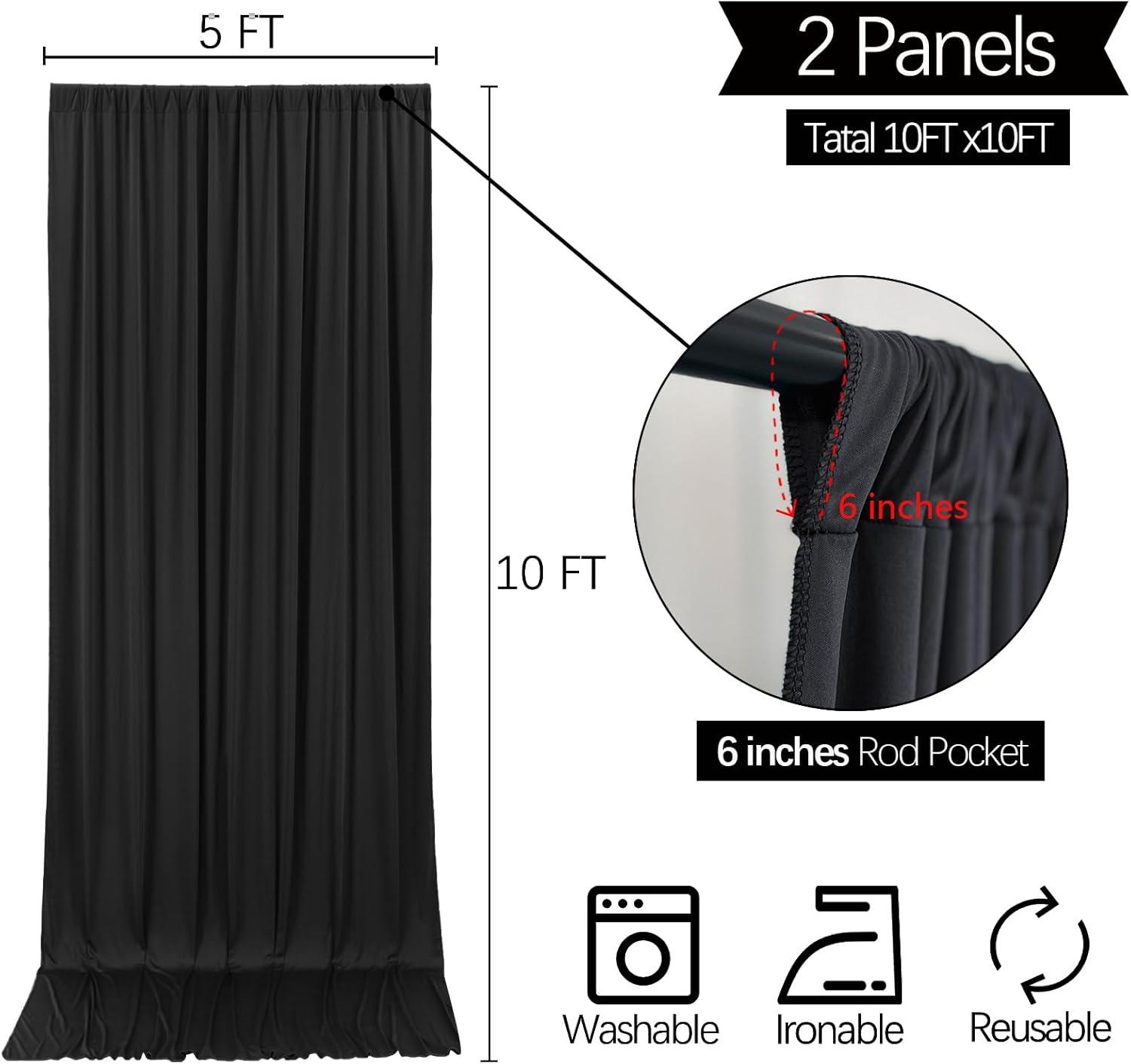 10x10ft White Backdrop Curtain for Parties Wrinkle Free Wedding Baby Curtain Backdrops for Birthday Party