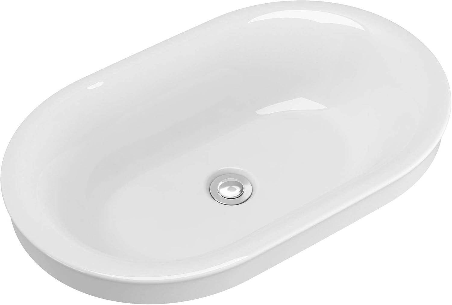 American Standard Studio S 14'' White Vitreous China Oval Bathroom Sink with Overflow