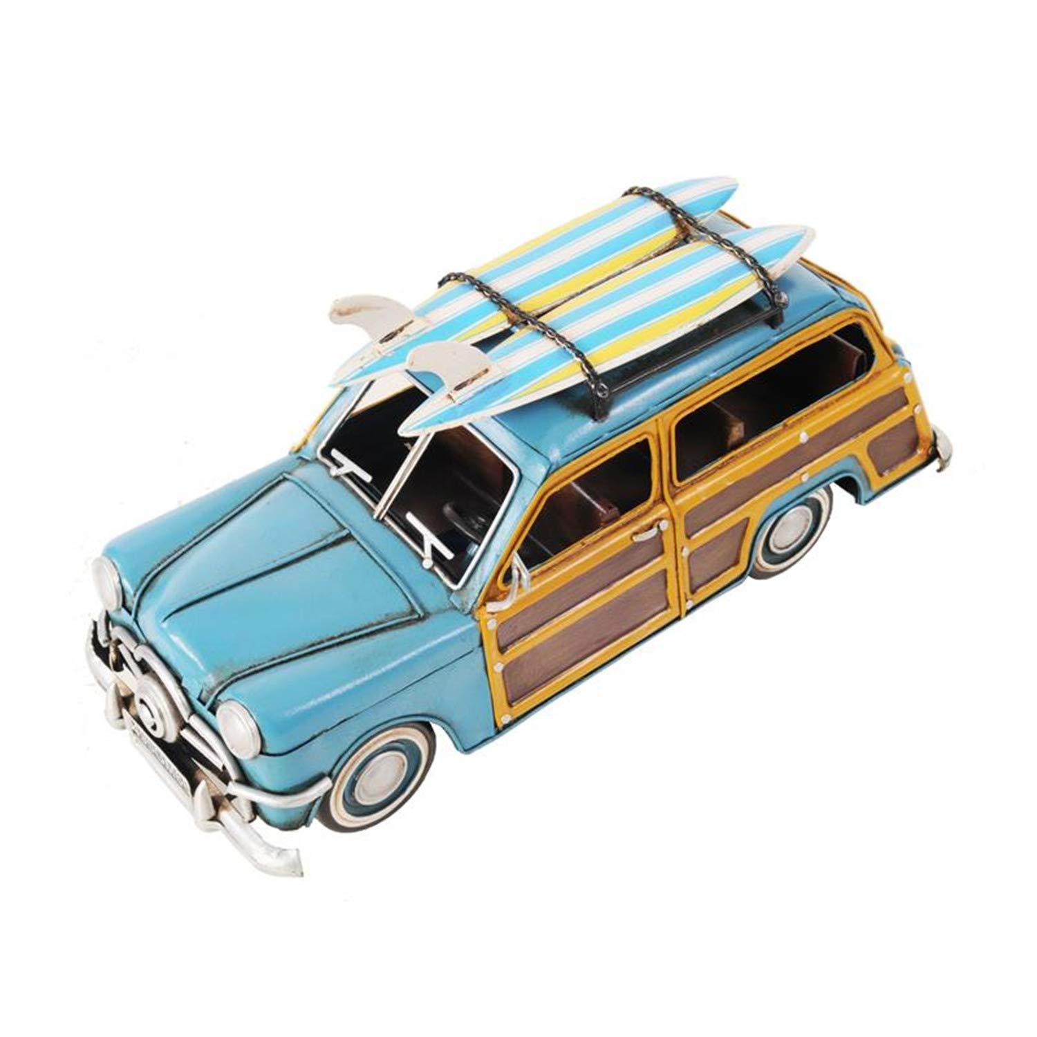 1949 Green Ford Wagon Car W/Two Surfboards