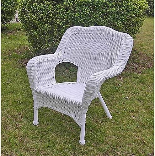 International Caravan Monaco Resin Patio Chair in White (Set of 2)