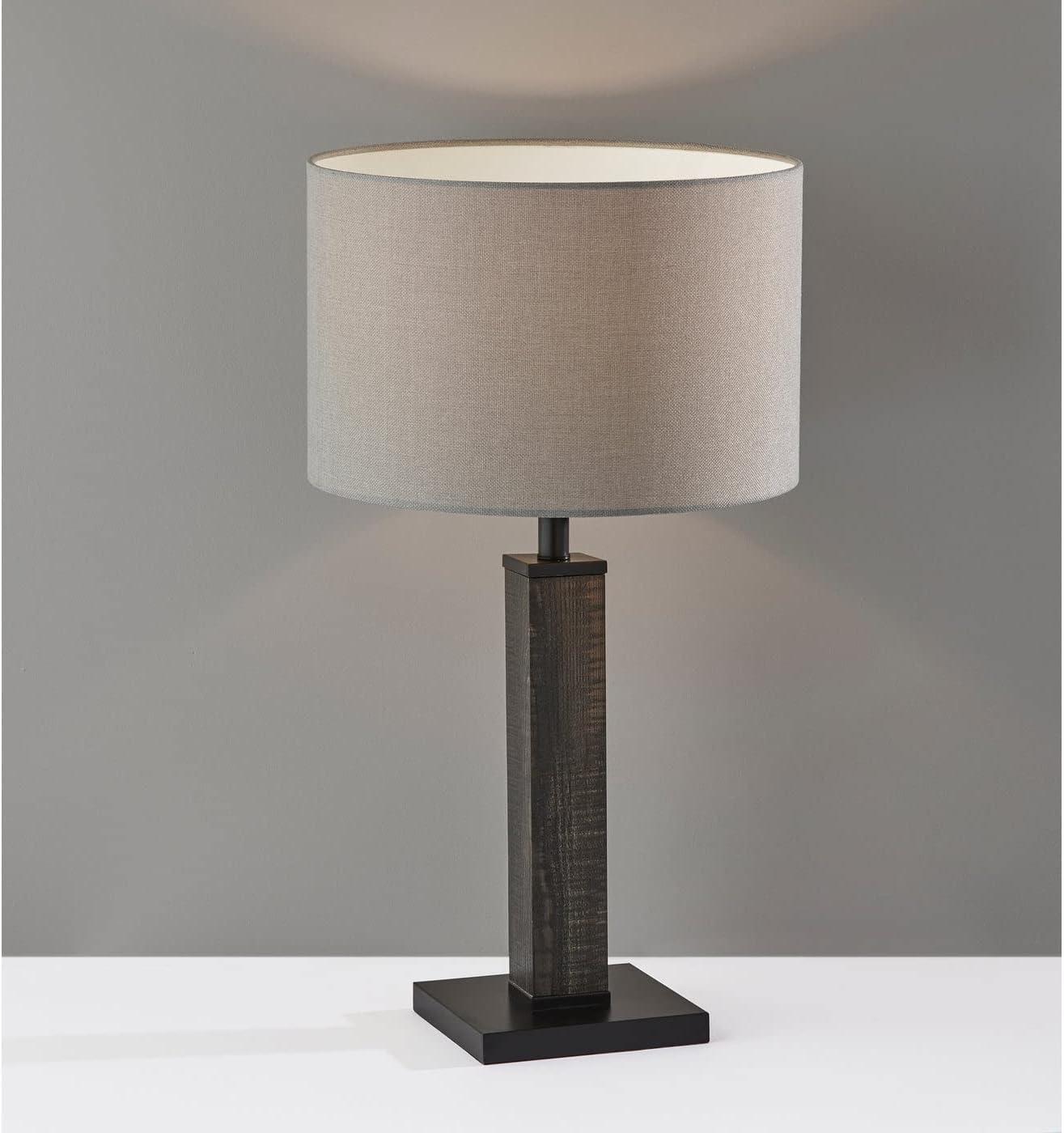 Kona Table Lamp Black - Adesso: Rustic Industrial Design, 3-Way Rotary Switch, Ambient Light