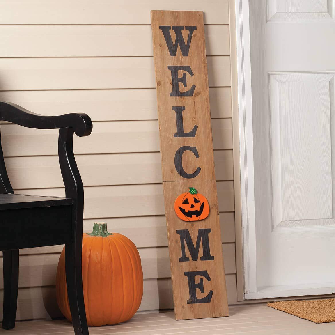 Fox Valley Traders Folding Wooden Welcome Sign, Including 10 Interchangeable Holiday Shapes with Magnets