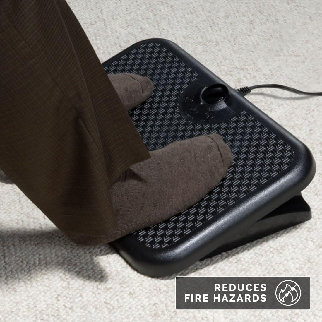 Indus Tool Toasty Toes Heated Footrest Black 90W TT: Adjustable Radiant Foot Warmer, Ceramic Element, Indoor Use