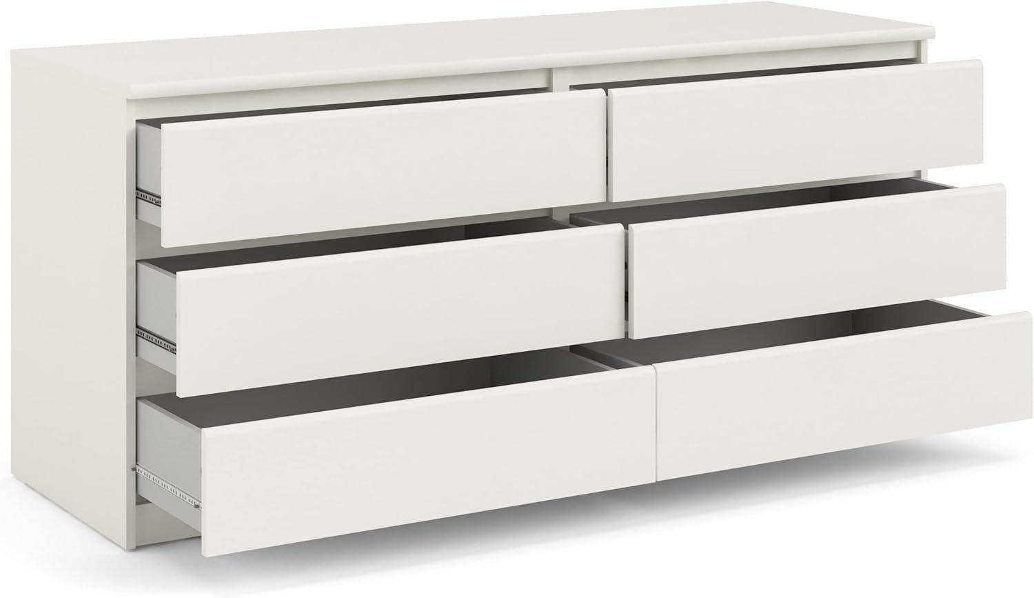 Laguna Sleek White Wood Grain 6-Drawer Double Dresser