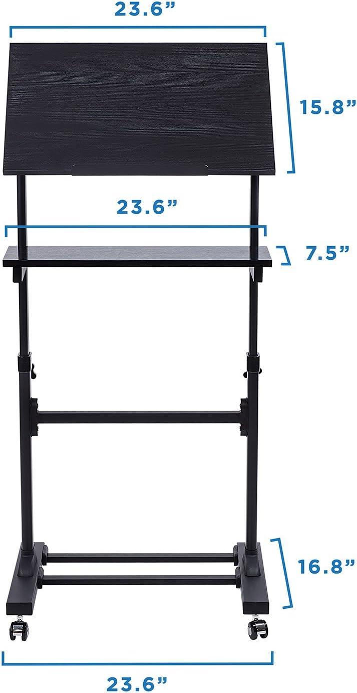 Mount-It! Height Adjustable Mobile Stand Up Desk, Portable Podium and Presentation Lectern