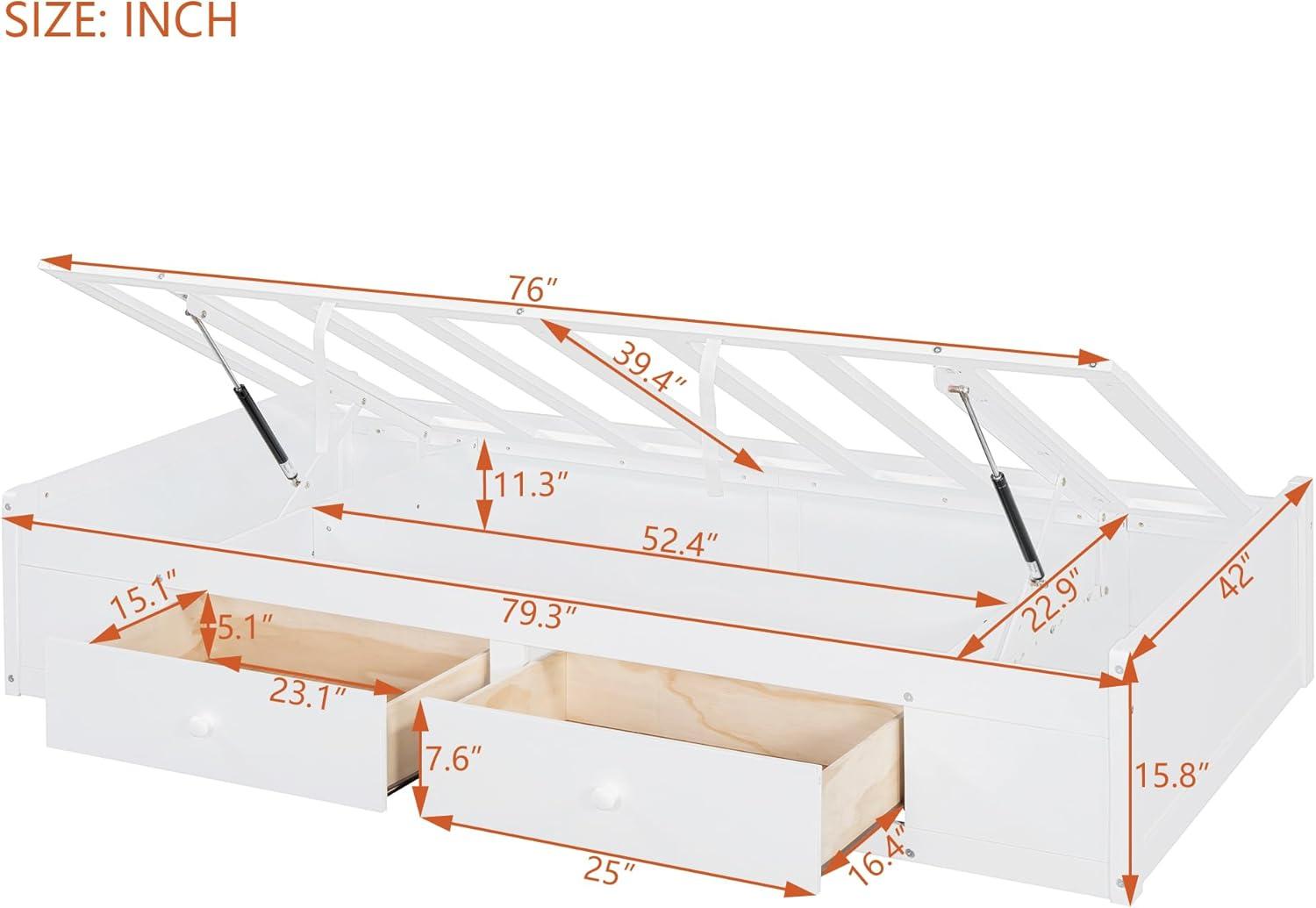 yuanhuan Twin Bunk Bed With Drawers, Wardrobe, Storage Shelves And Hydraulic Bed