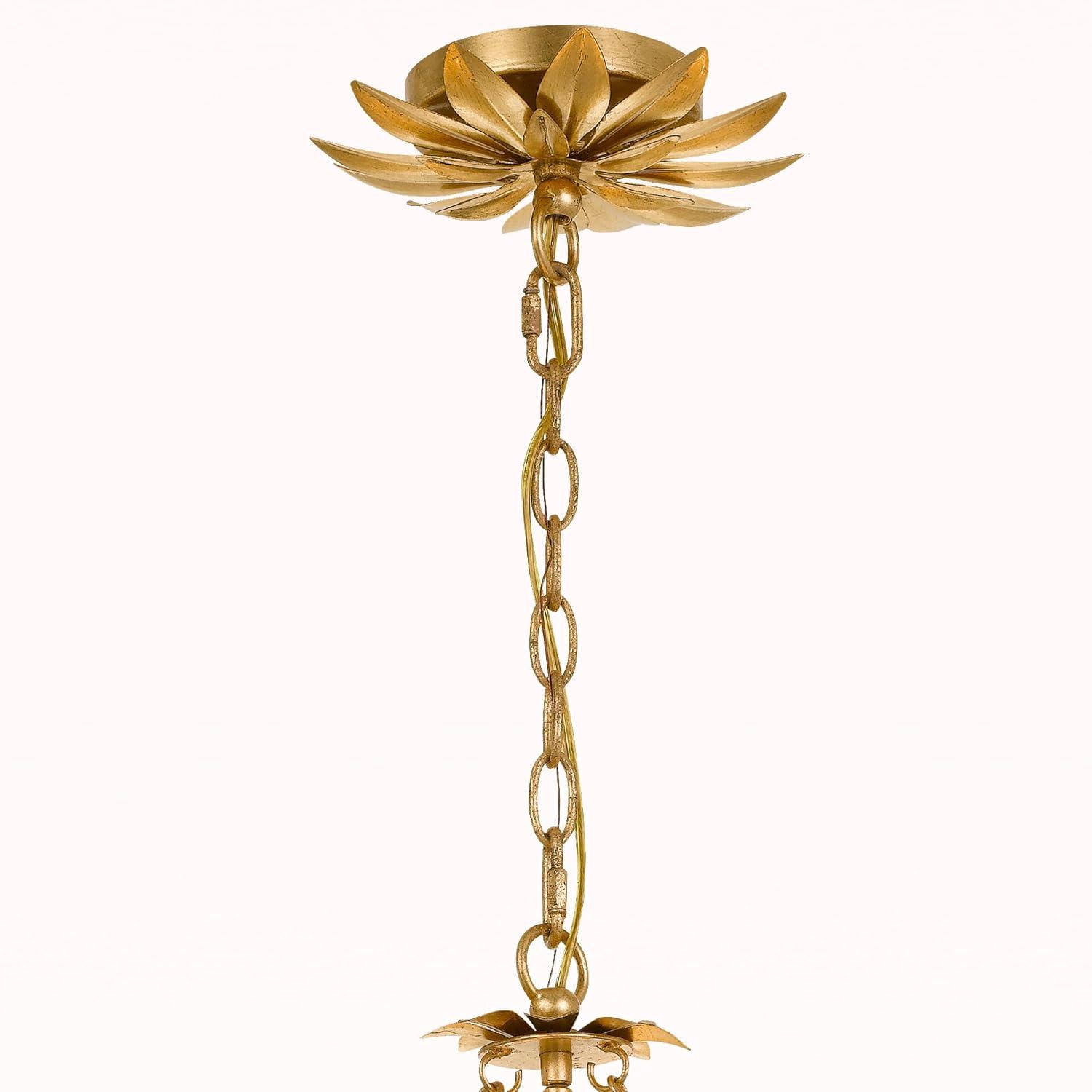 Six Light Chandelier-Antique Gold Finish    -Traditional Installation Crystorama Lighting 518-Ga