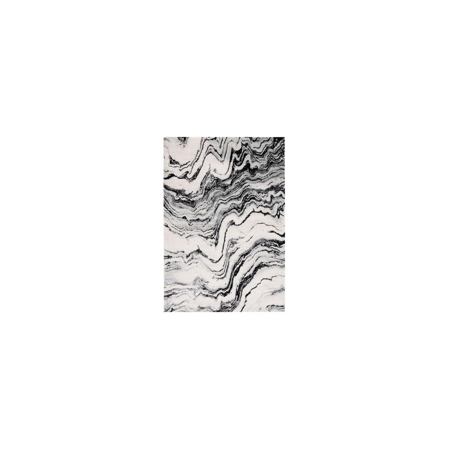 Tulum TUL274 Power Loomed Area Rug - Ivory/Black - 8'x10' - Safavieh.