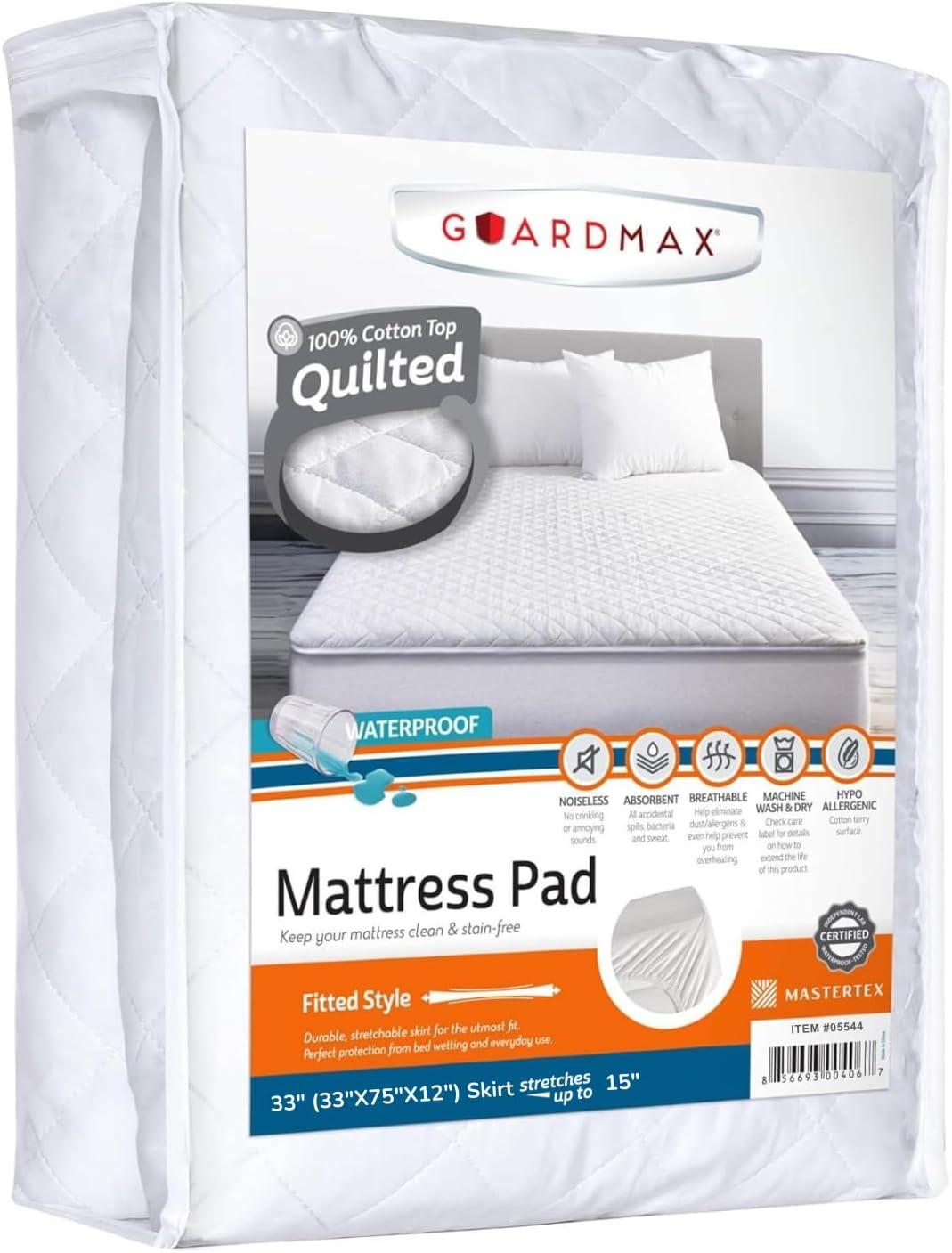 Guardmax - Waterproof Quilted Mattress Protector - 33" (33 x 75 x 12")