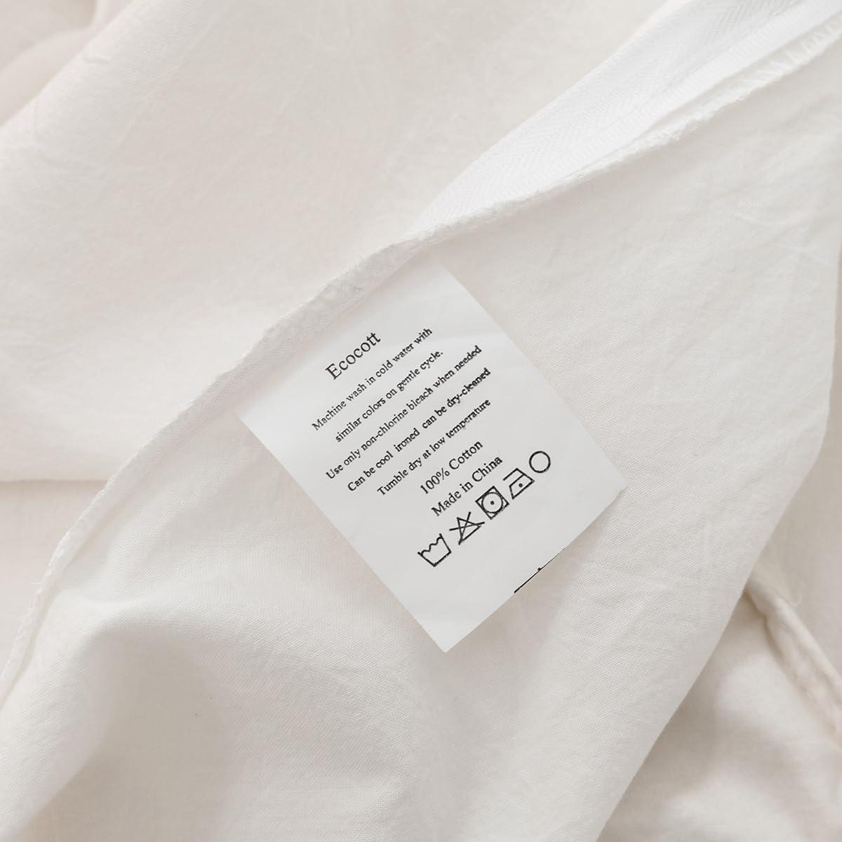 Off-White King Size Cotton Duvet Cover Set