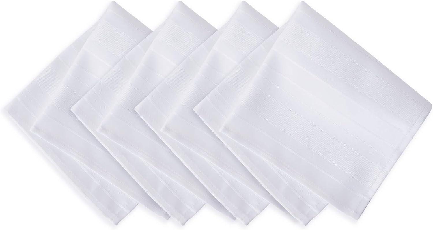 Elrene Denley Stripe Jacquard Stain Resistant Napkin Set of 4 - 17" x 17" - Elrene Home Fashions