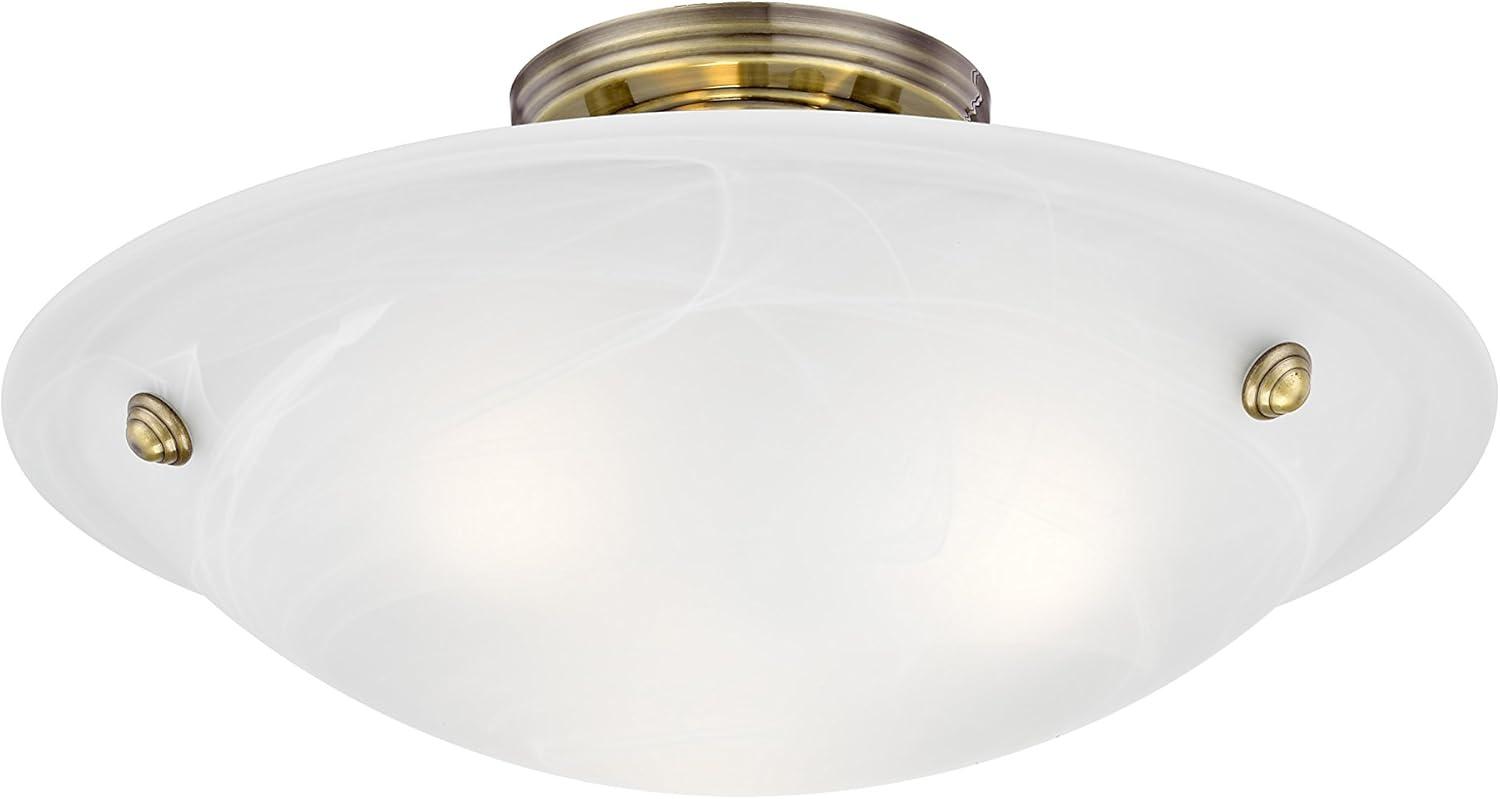 Livex Lighting Oasis 3 - Light Flush Mount in  Antique Brass