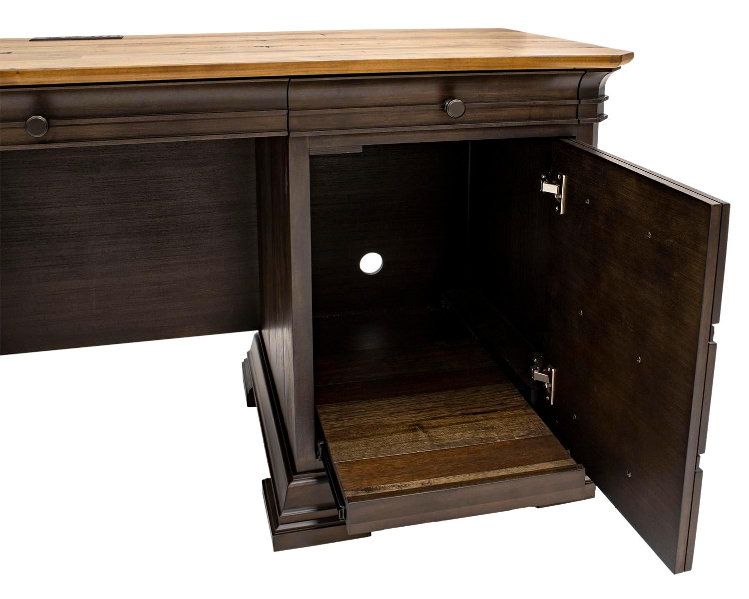 Canora Grey Shaan Executive Desk with Power Outlet
