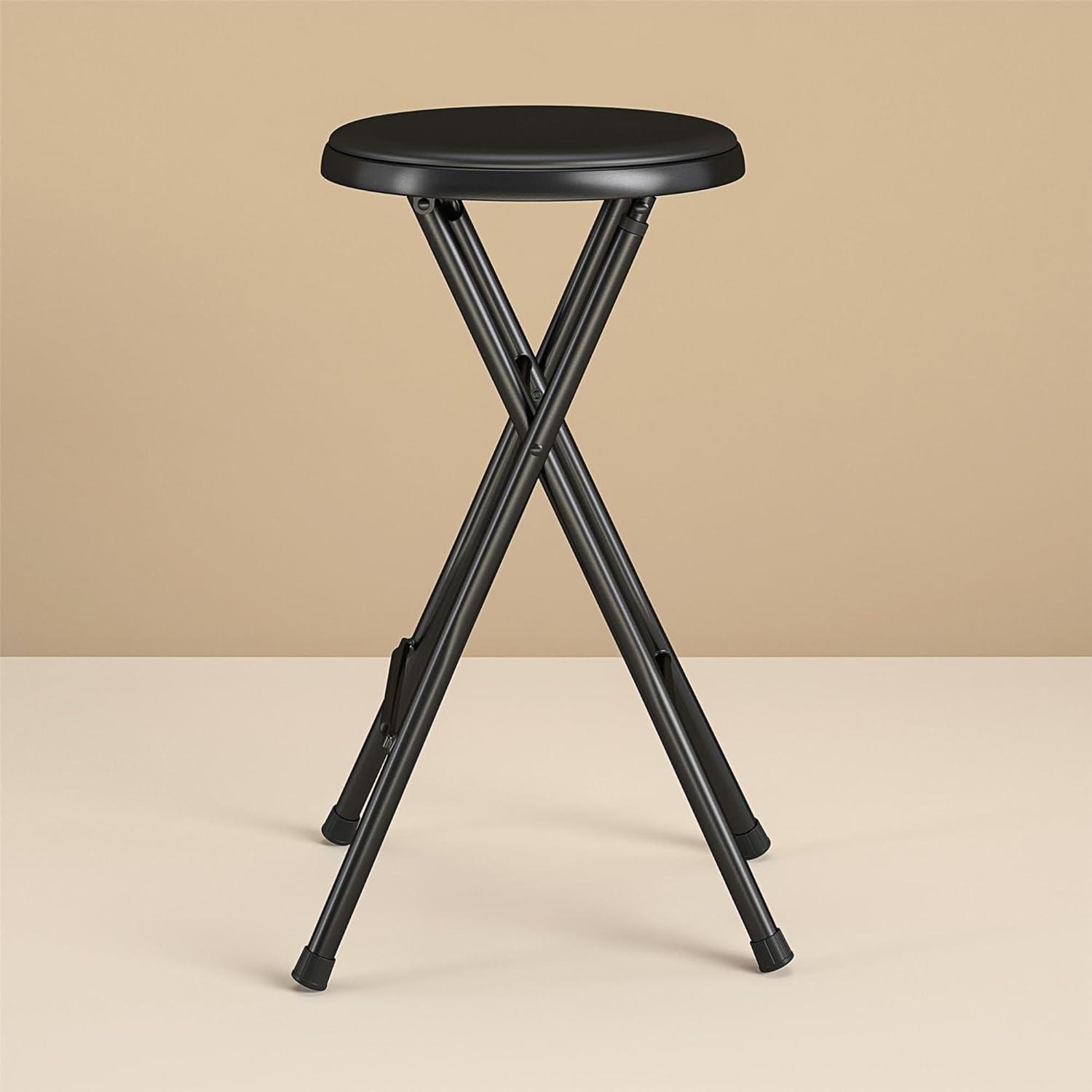 Mainstays 24" Vinyl Padded Folding Stool, Black