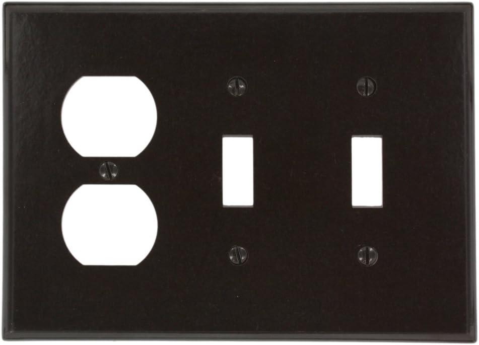 Brown Thermoset 3-Gang 2-Toggle 1-Duplex Wall Plate