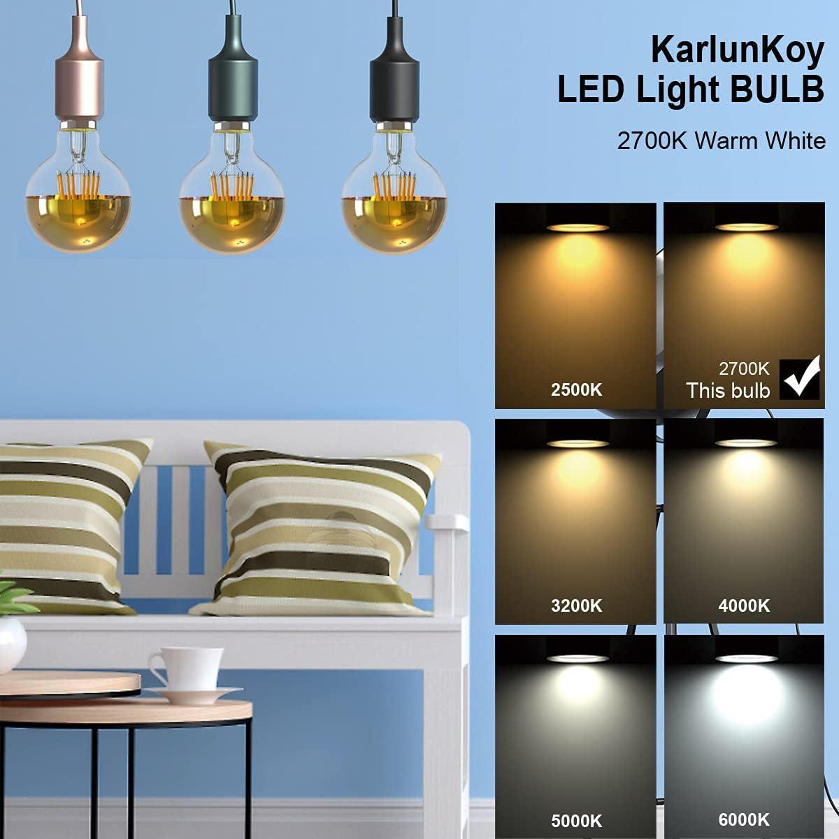 Half Chrome Light Bulb,6W (60W Equivalent) Dimmable LED Edison Bulb,G80/G25 Globe Shape Decorative LED Bulbs,Half Gold Reflected Light 2700K Soft White E26 Base Pack of 4