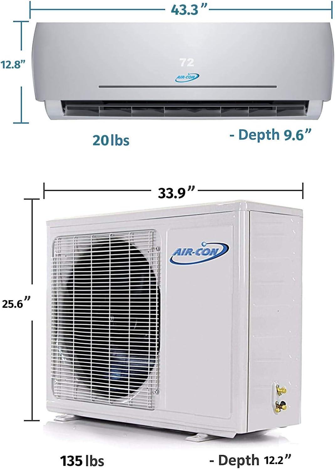 24000 BTU Ductless Air Conditioner Mini Split AC/Heating System Heat Pump 20.50 SEER
