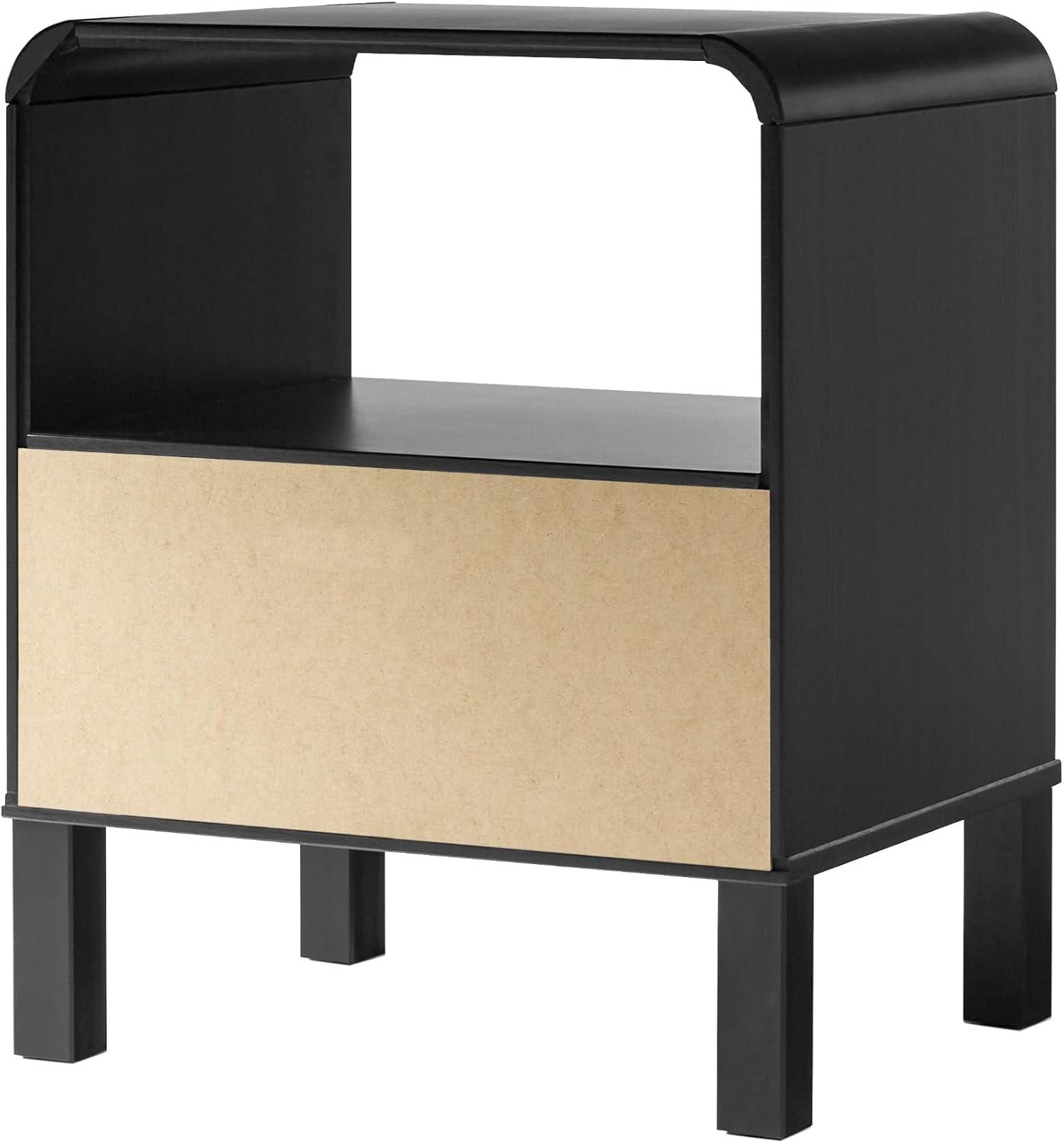 Asho 1-Drawer Solid Wood Nightstand