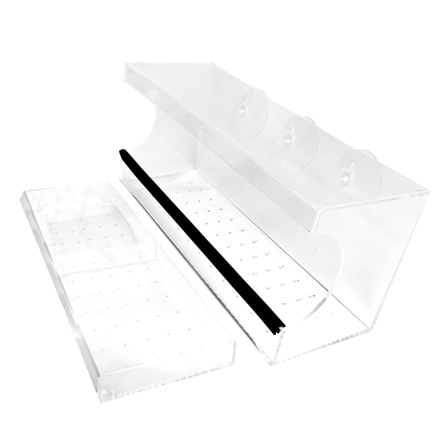 Clear Acrylic Window-Mounted Bird Feeder with Removable Seed Tray