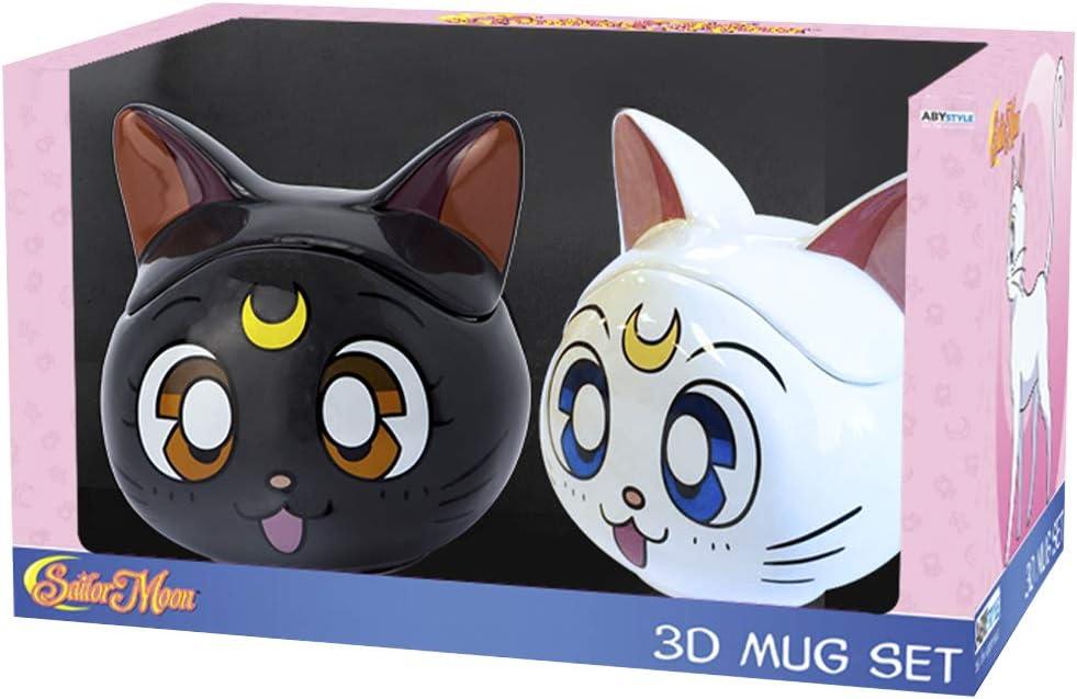 Sailor Moon Luna & Artemis 3D Ceramic Mug Set