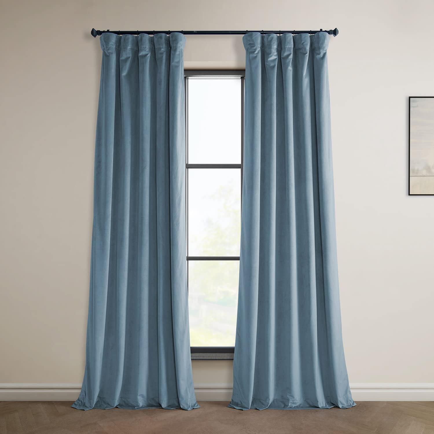 AllModern Loria Plush Velvet 100% Blackout Curtains For Bedroom, Living Room - Single Panel